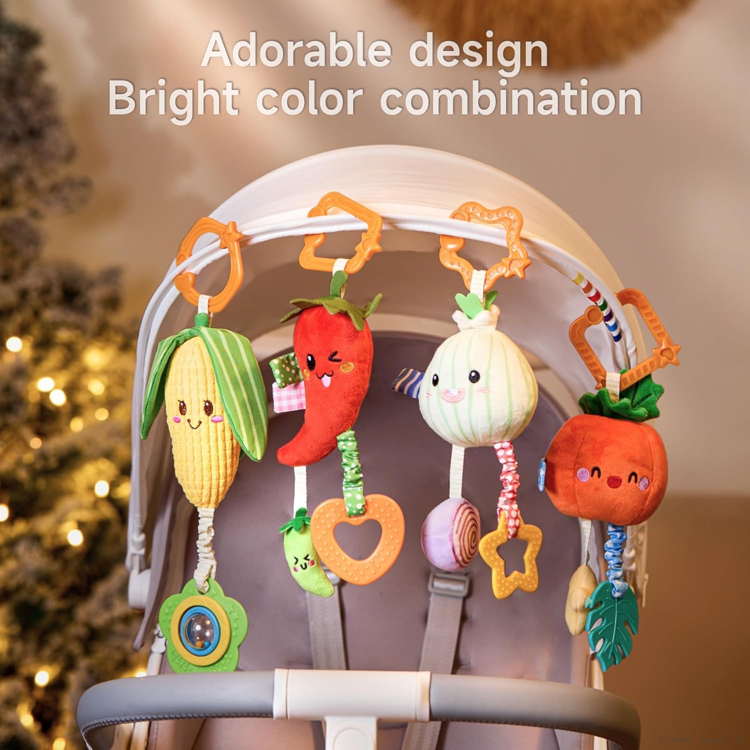 TUMAMA Hanging Baby Toys 4 Pack - Vegetable Teether Set