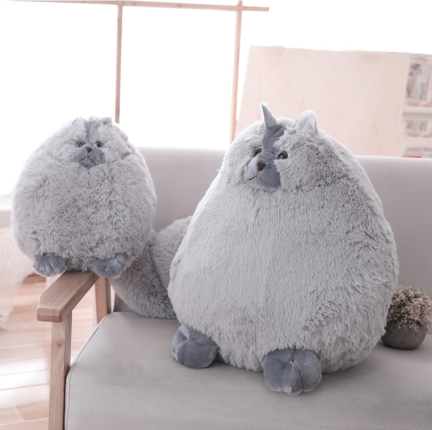 Winsterch Gray Plush Cat Stuffed Animal Toy 10 Inches