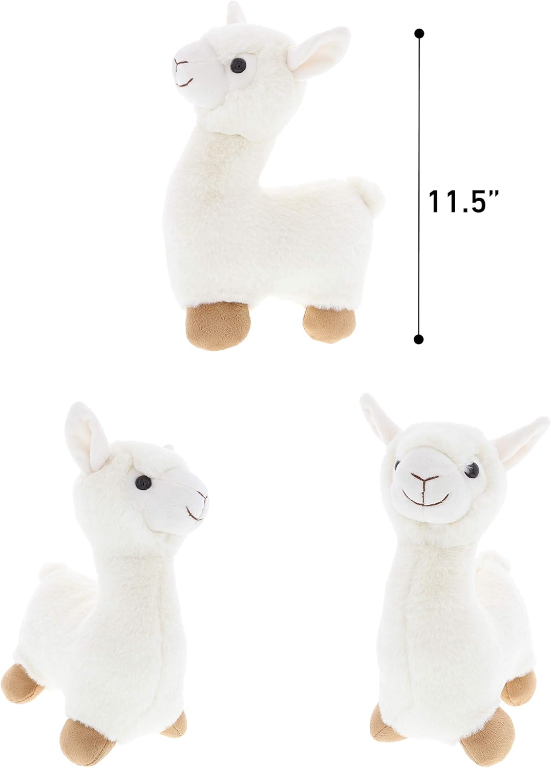 DolliBu White Llama Plush Stuffed Animal 11 Inches