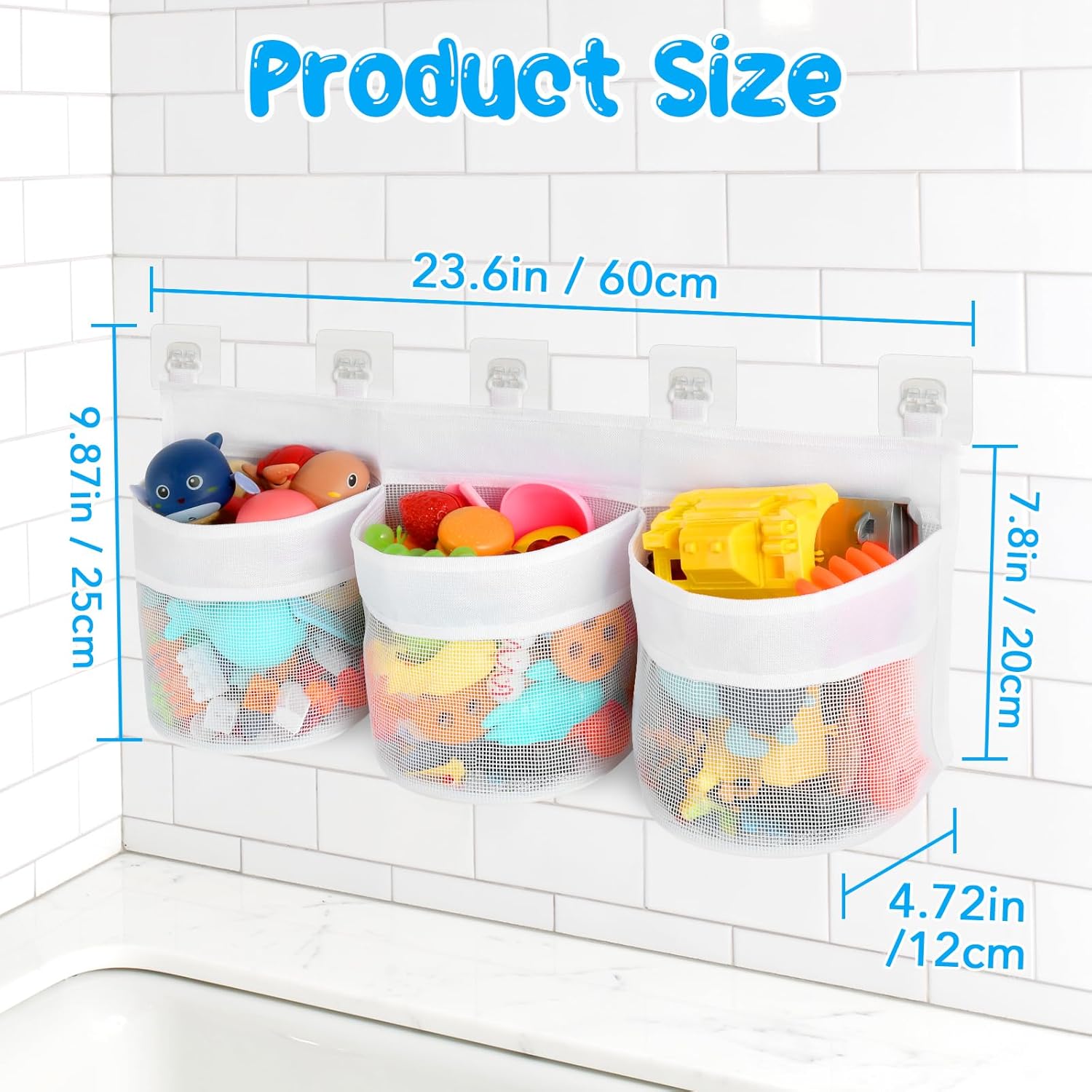 Satumho Bath Toy Storage Organizer White