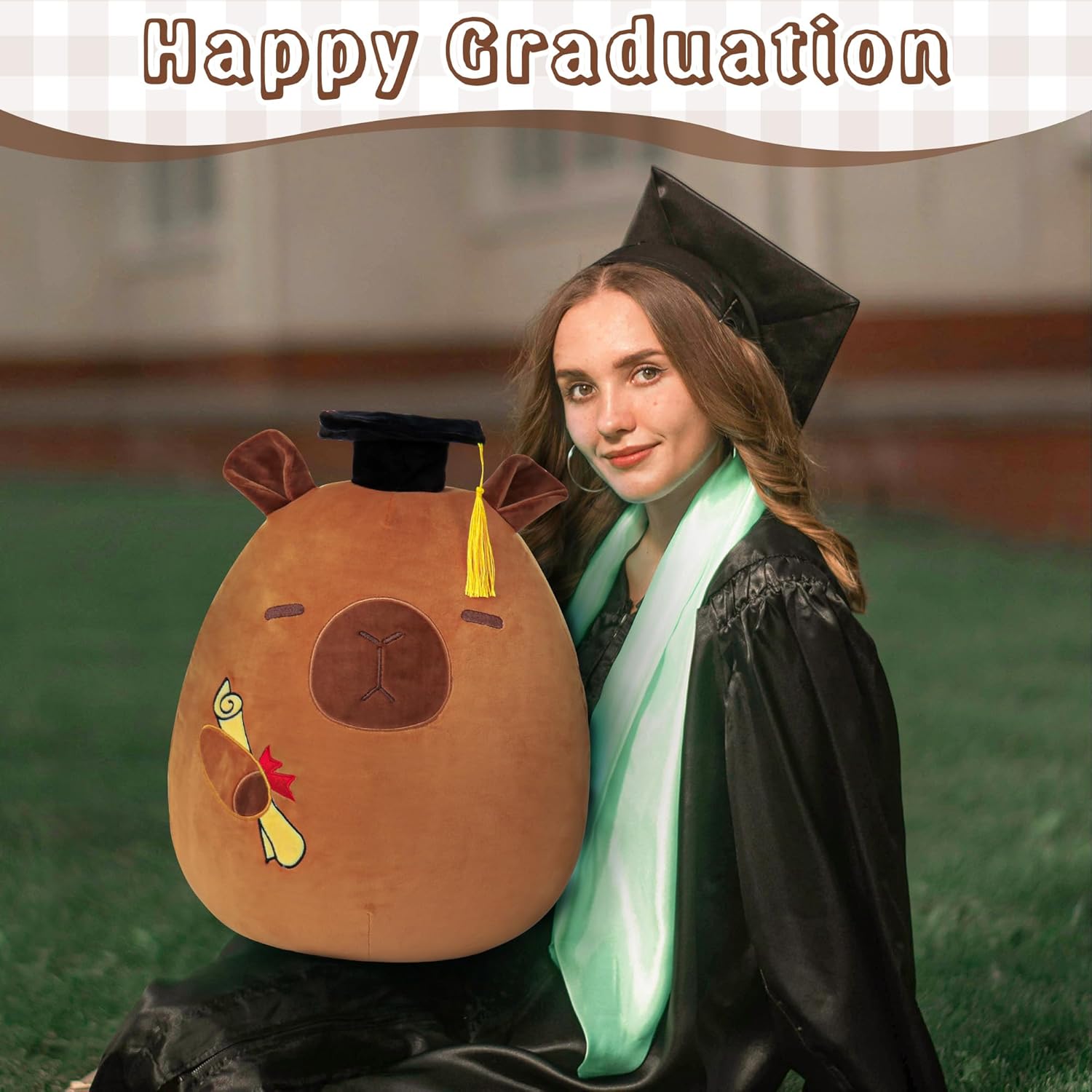 OurHonor Capybara Graduation Plush Stuffed Animal 1