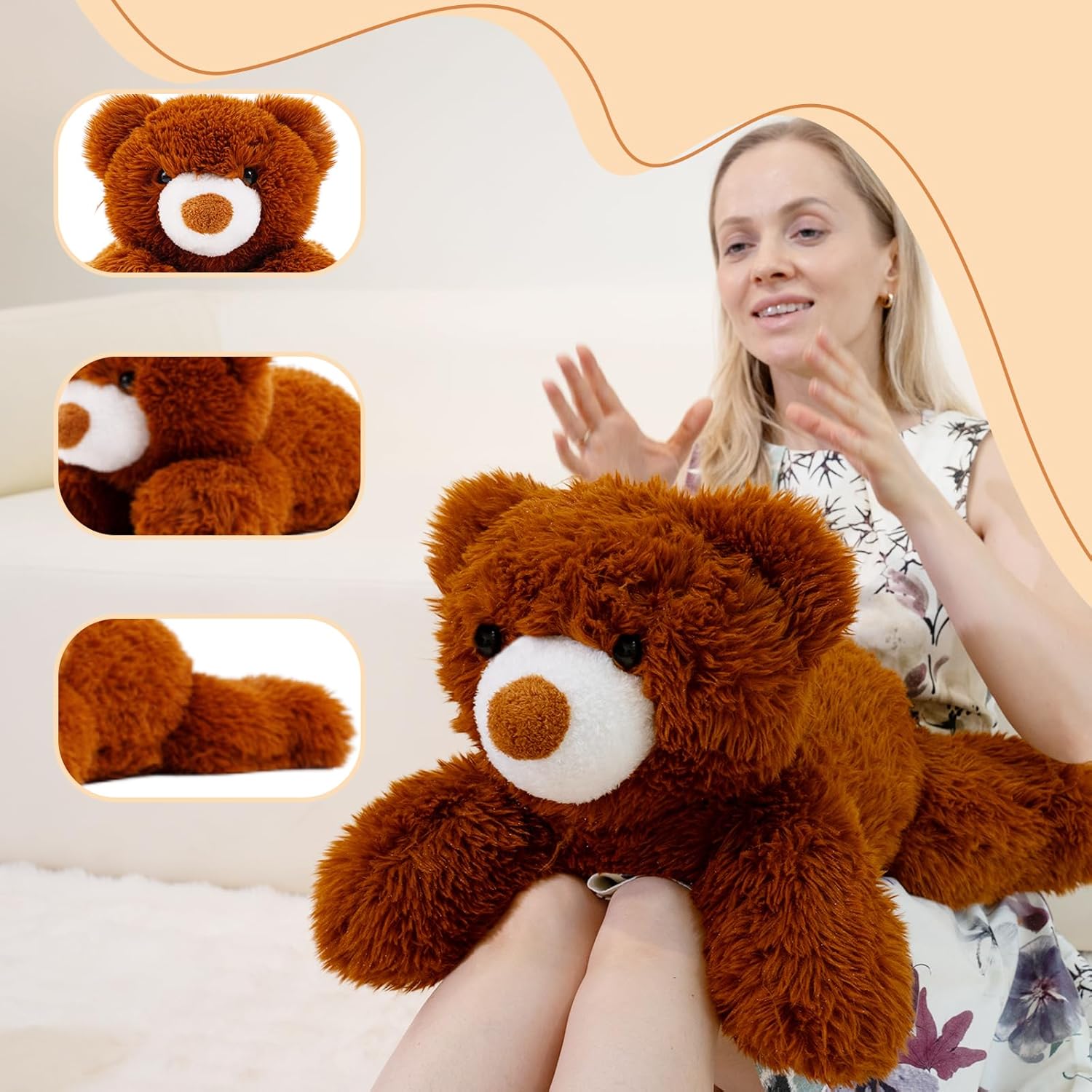 Brown Bear Plush Stuffed Animal 20 Inches Cute Toy