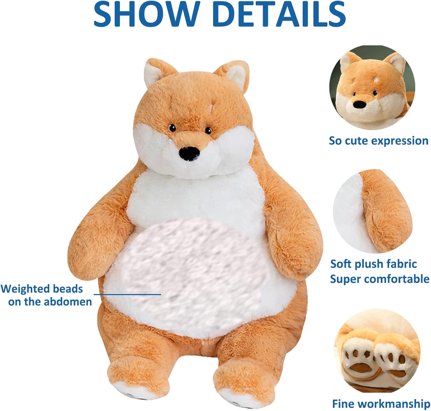 Ronivia Shiba Inu Weighted Plush Pillow