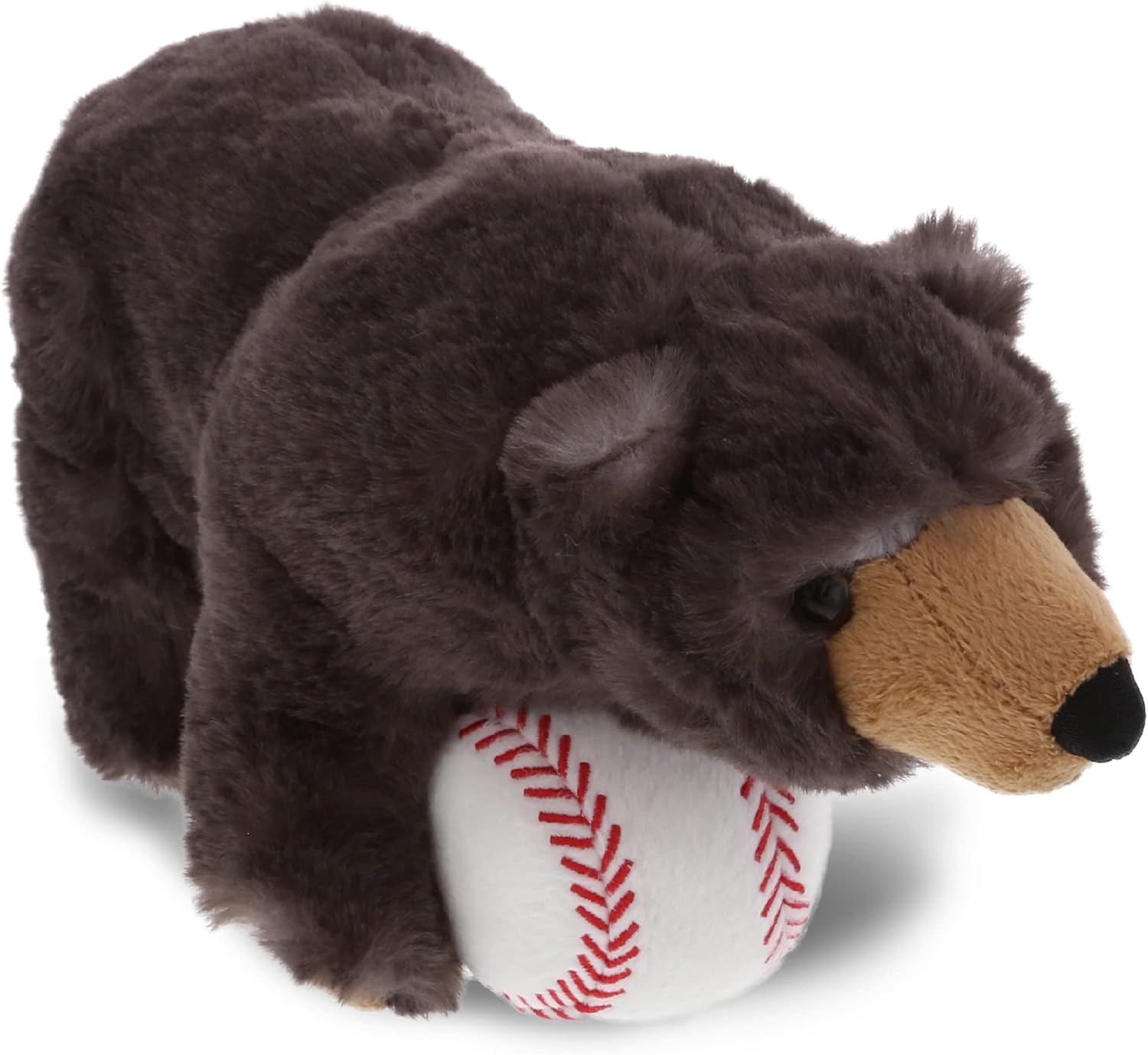 DolliBu Black Bear Plush with Baseball - 11 Inch Snuggable Stuffed Animal 1