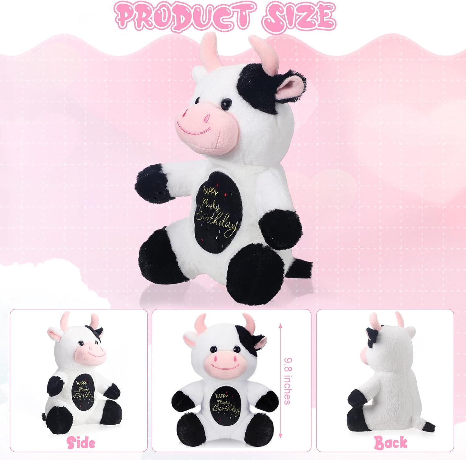 HyDren 98 Inch Birthday Cow Plush Toy