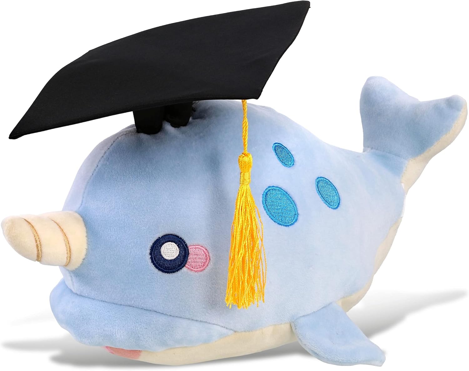 DolliBu Blue Narwhal Graduation Plush Toy - 1175 Inch 1