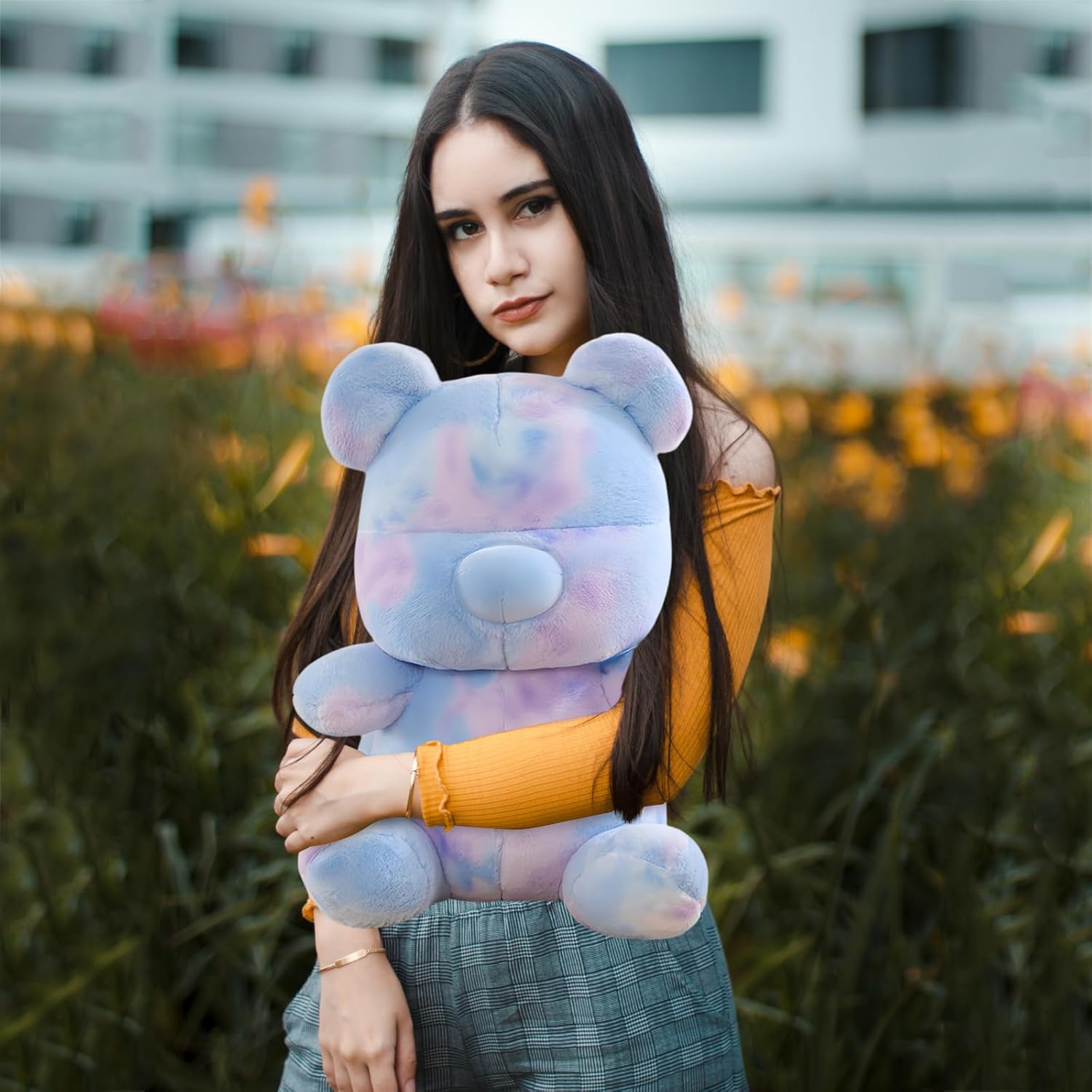 Tie Dye Bear Plush Toy - 9 Inch Cuddly Stuffed Animal