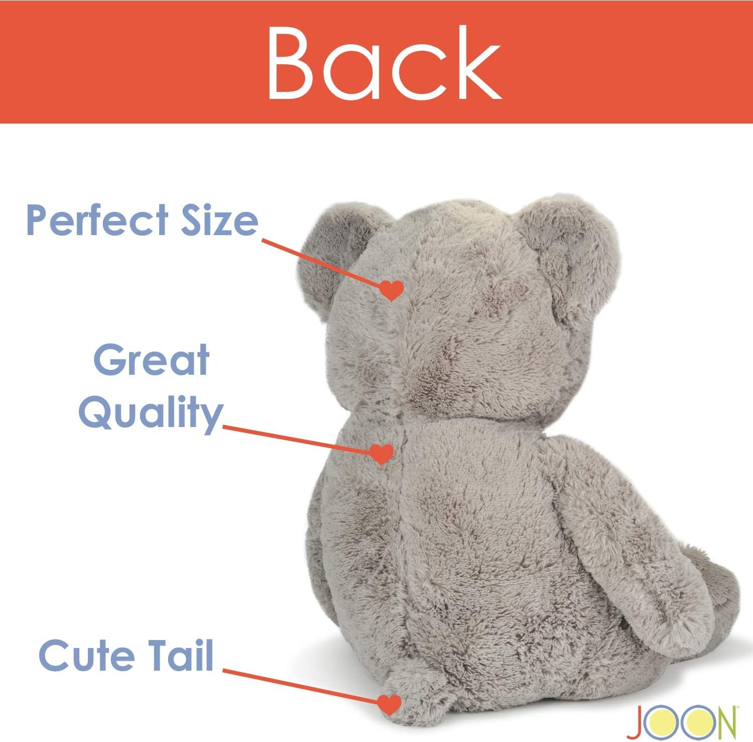 JOON Huge Teddy Bear - 38 Inches Light Gray Fluffy Faux Fur 1
