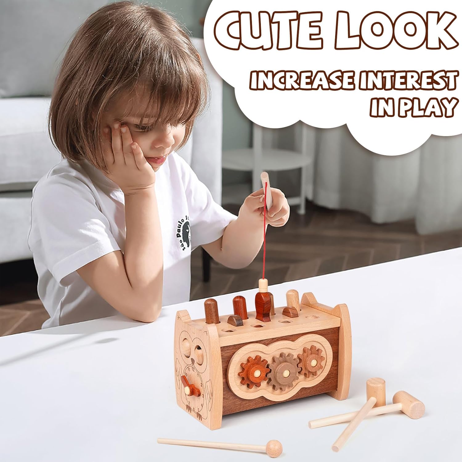 Agirlgle 6-in-1 Wooden Montessori Toy Set