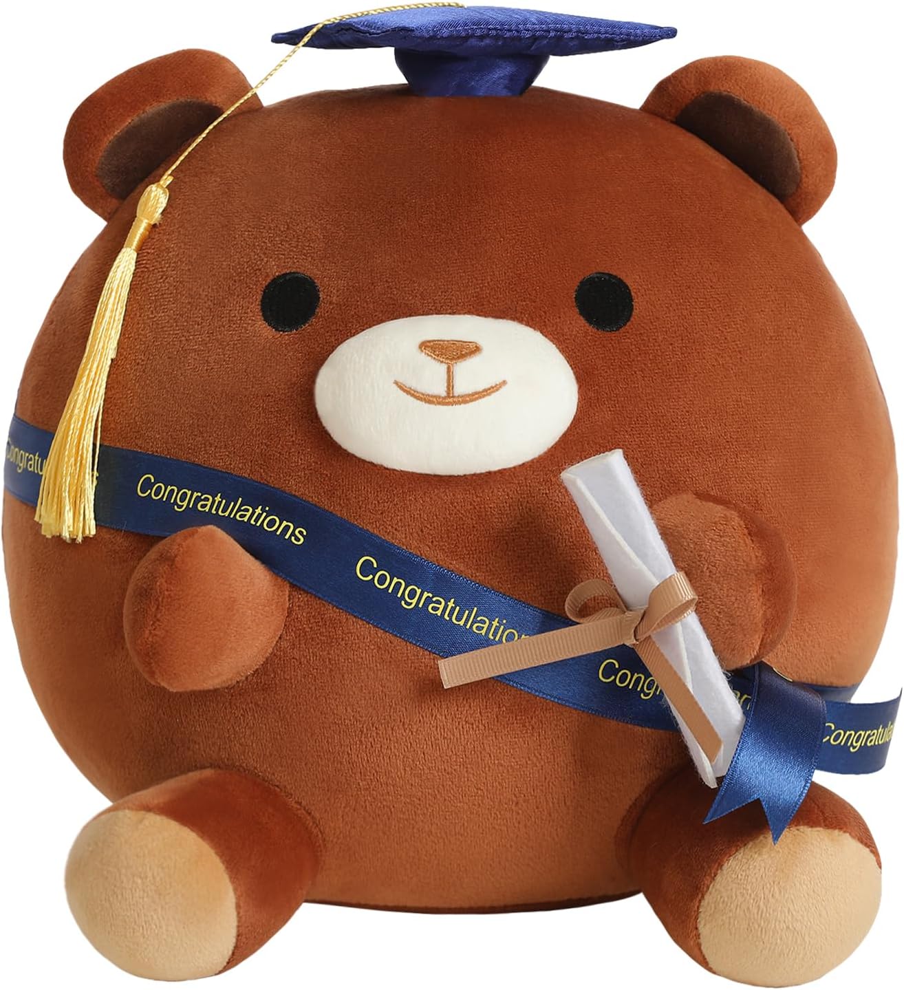 Finebee Brown Bear Plushie Graduation Gift with Cap for Kids