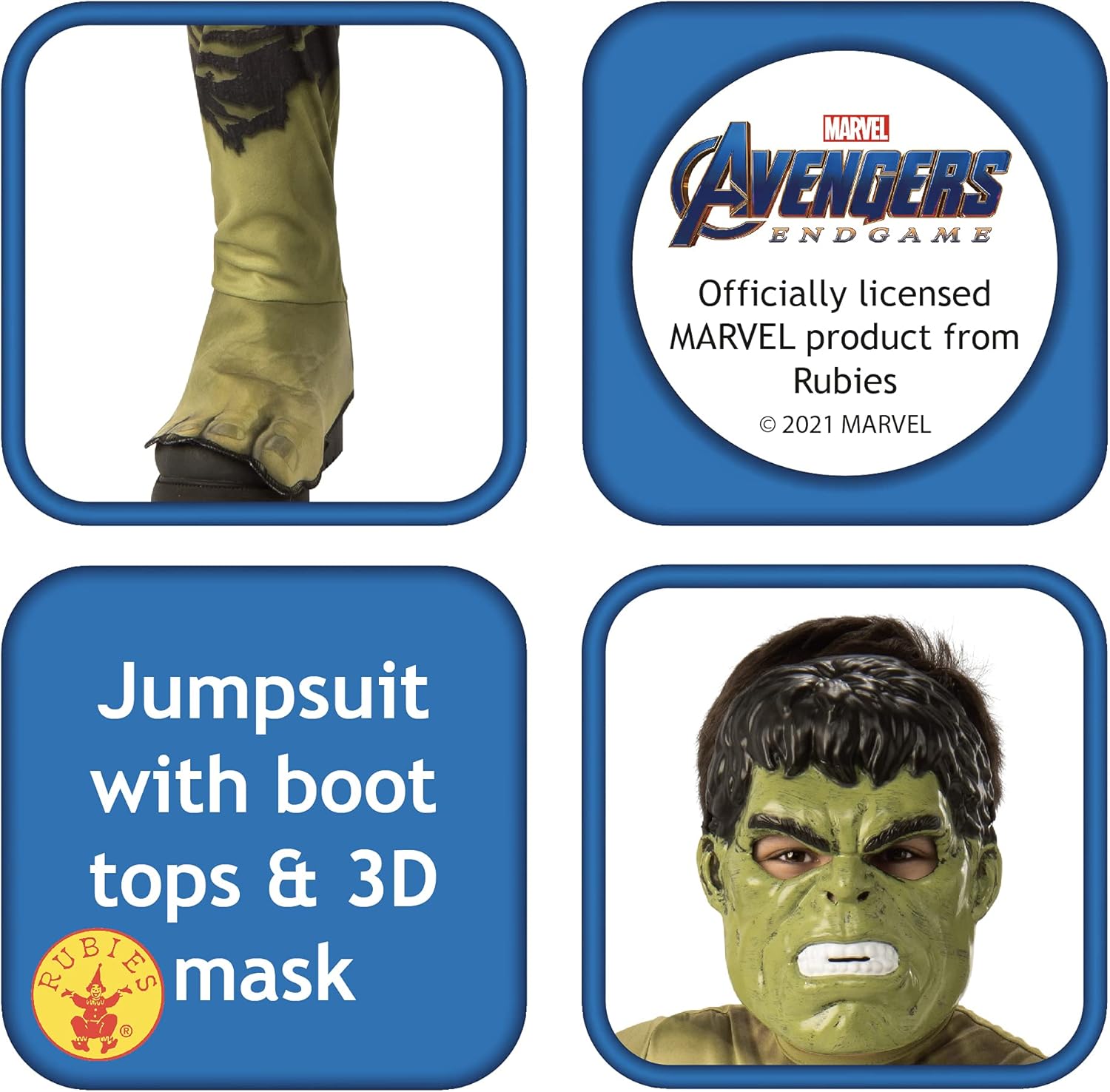 Rubies Hulk Costume Mask for Kids Large