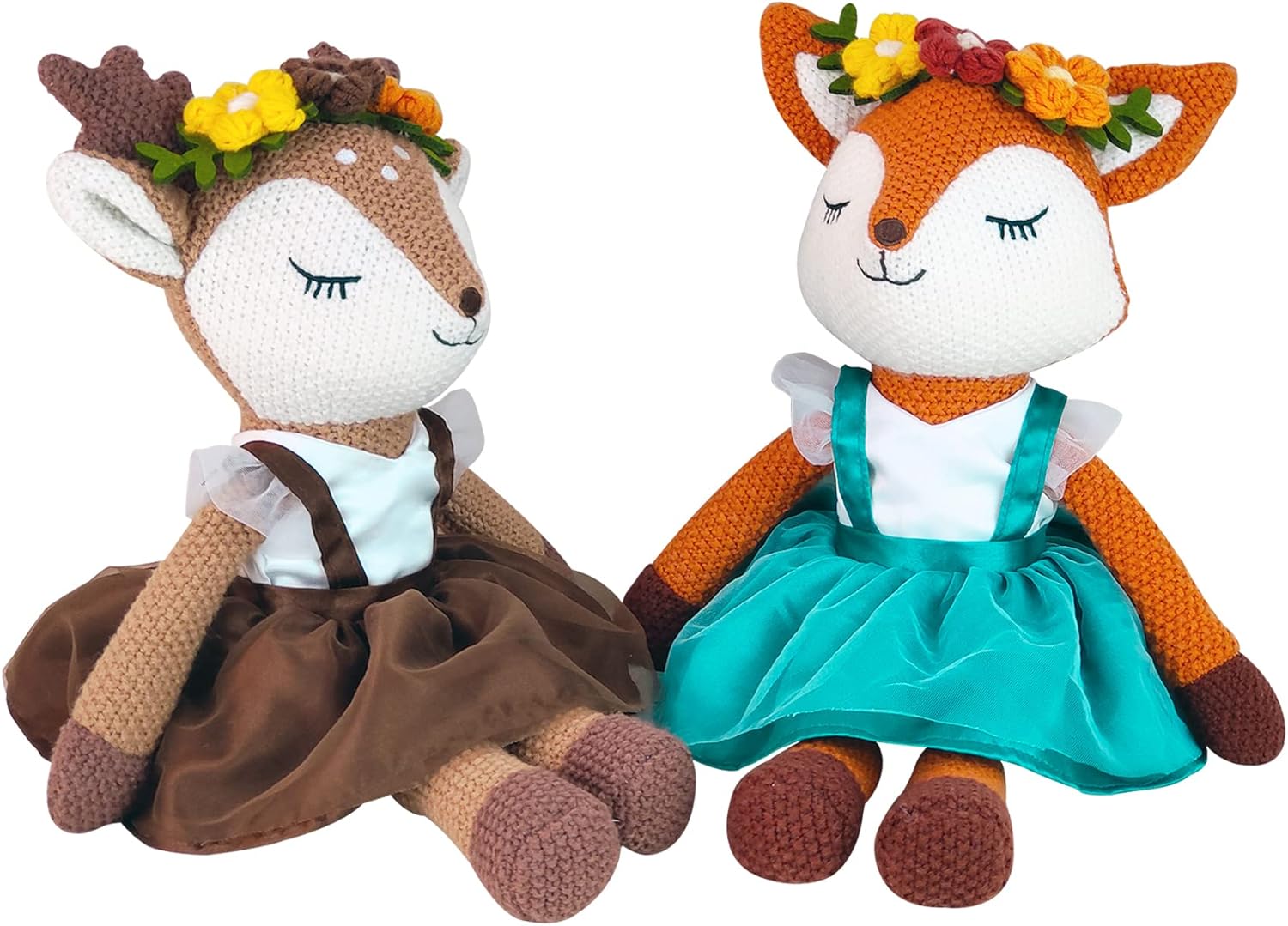 Cute 17 Deer Plush Toy with Red Antlers