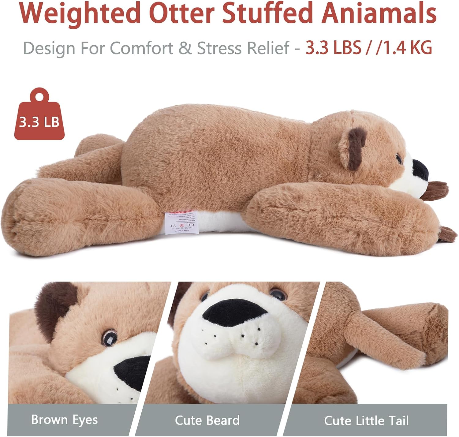 Niuniu Daddy 20 Otter Weighted Plush Toy for Kids Adults
