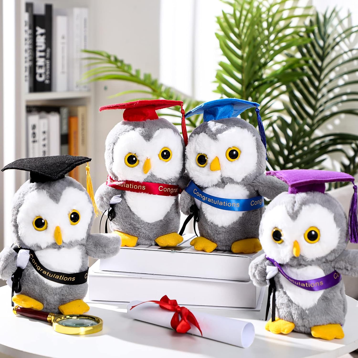 Sotiff 4 Pcs Graduation Owl Plush Toys 9 Inch 1