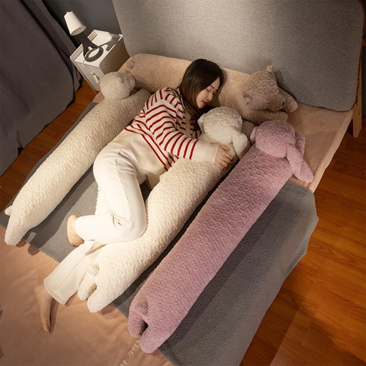FEEZUSH Bear Plush Pillow - 35 Inch Long Cute Plush Bear