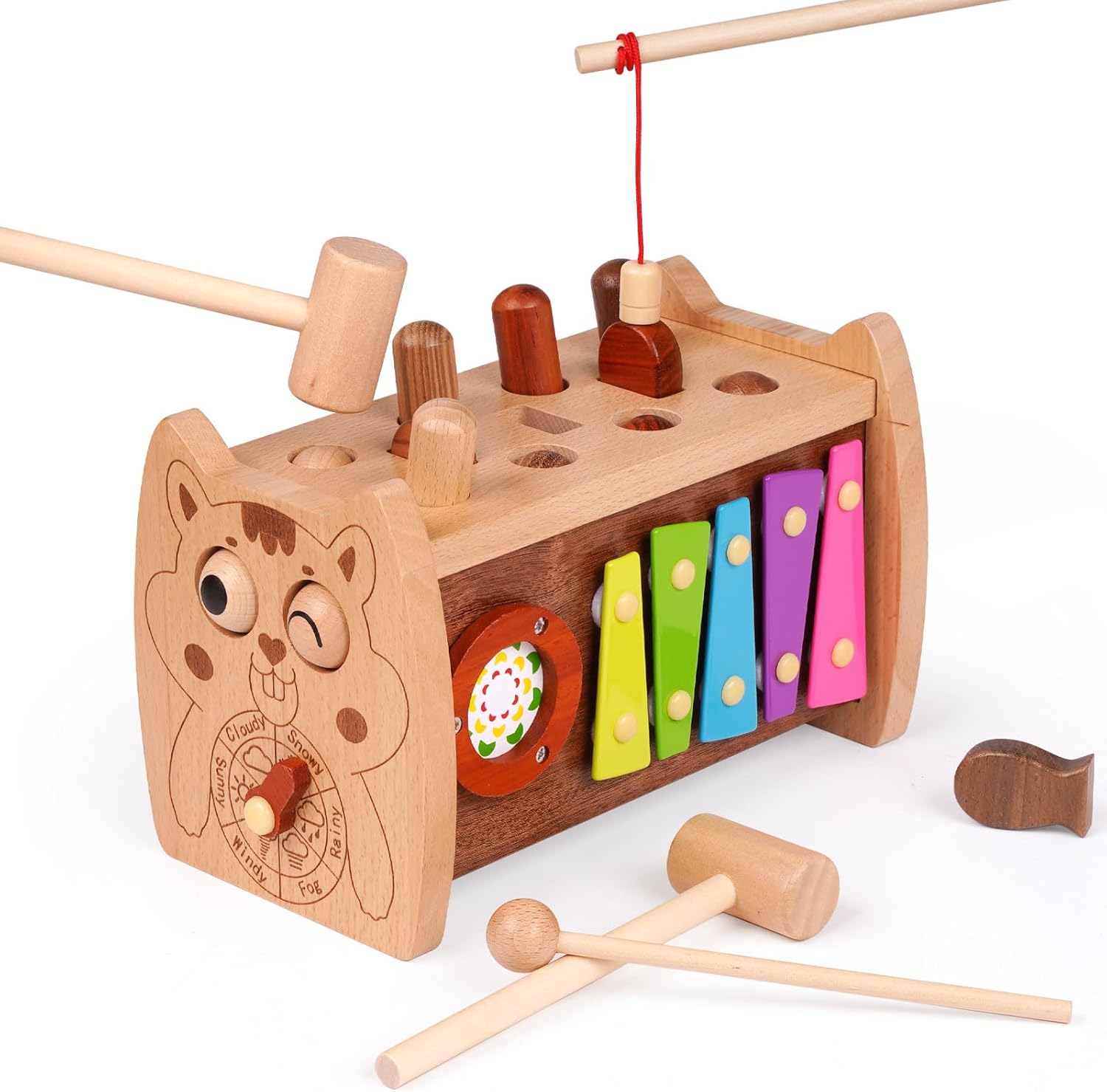 Agirlgle 6-in-1 Wooden Montessori Toy Set