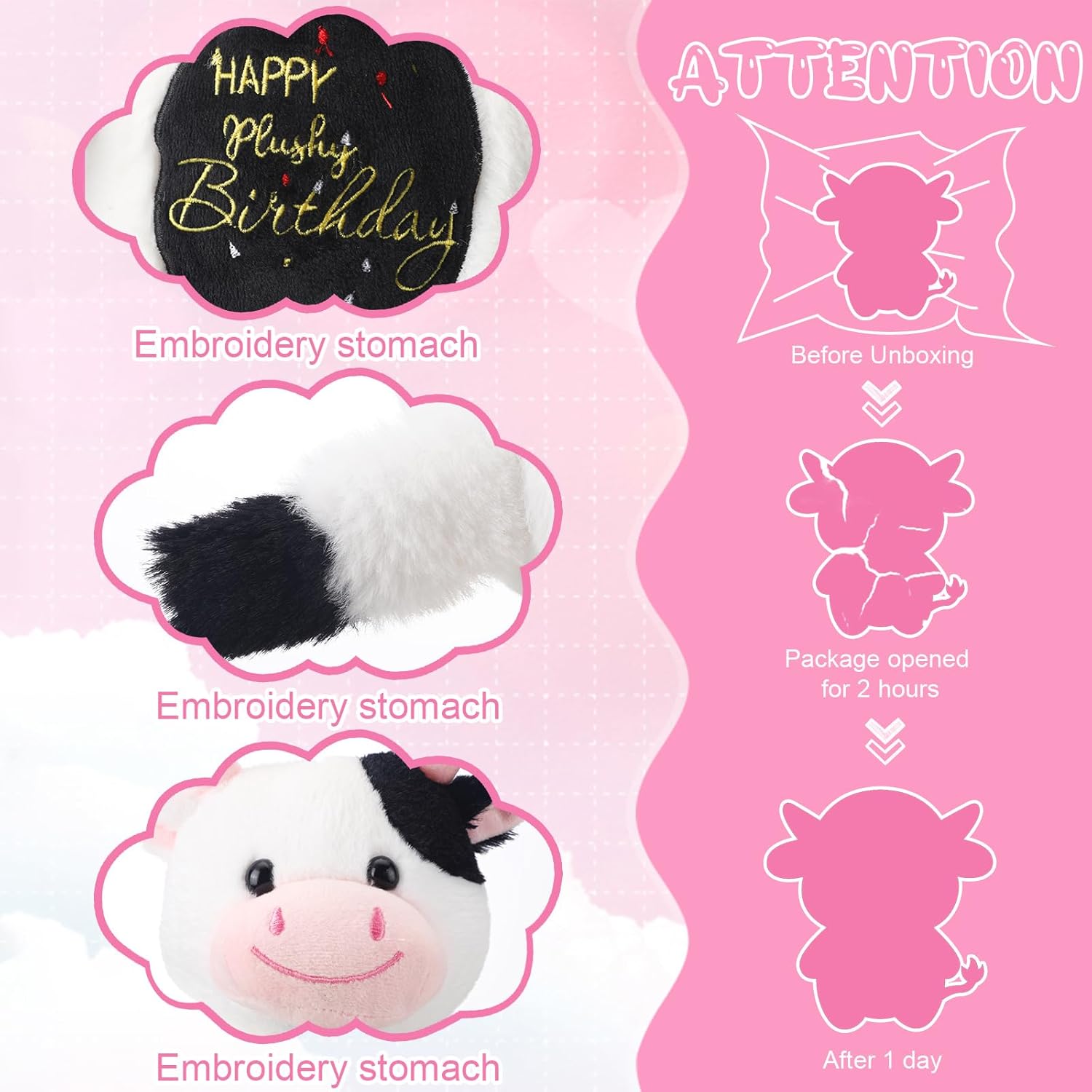 HyDren 98 Inch Birthday Cow Plush Toy