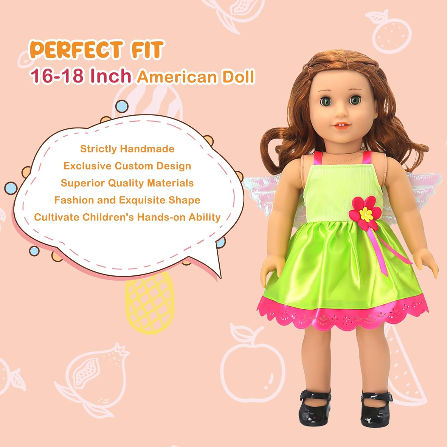 DC-BEAUTIFUL 6 Piece Doll Outfits for 16-18 Inch Baby Dolls