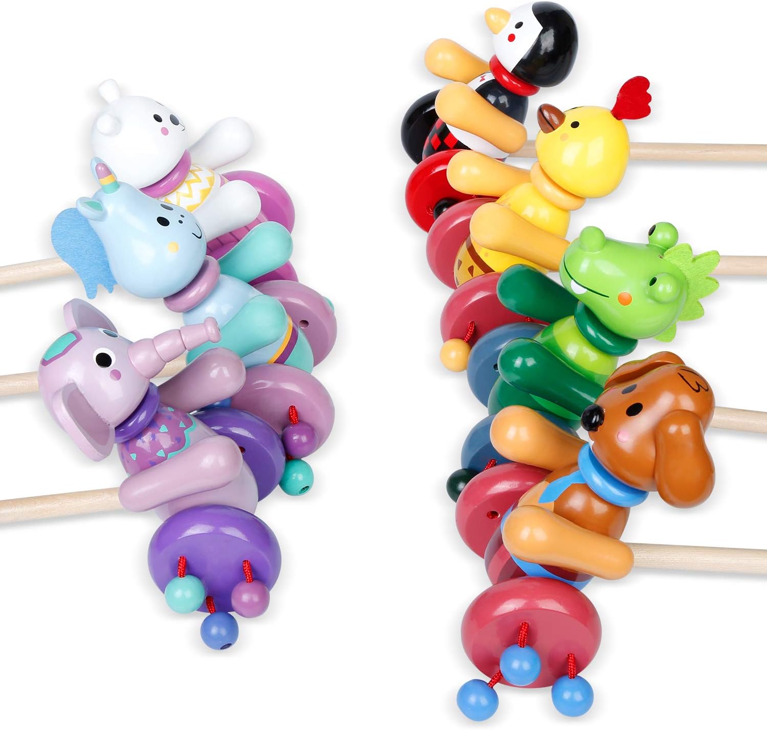 RUYU Perky Crocodile Push Pull Toy for Toddlers