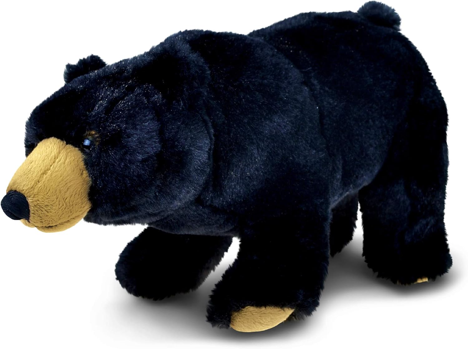 DolliBu Plush Black Bear - 11 Inches Huggable Toy