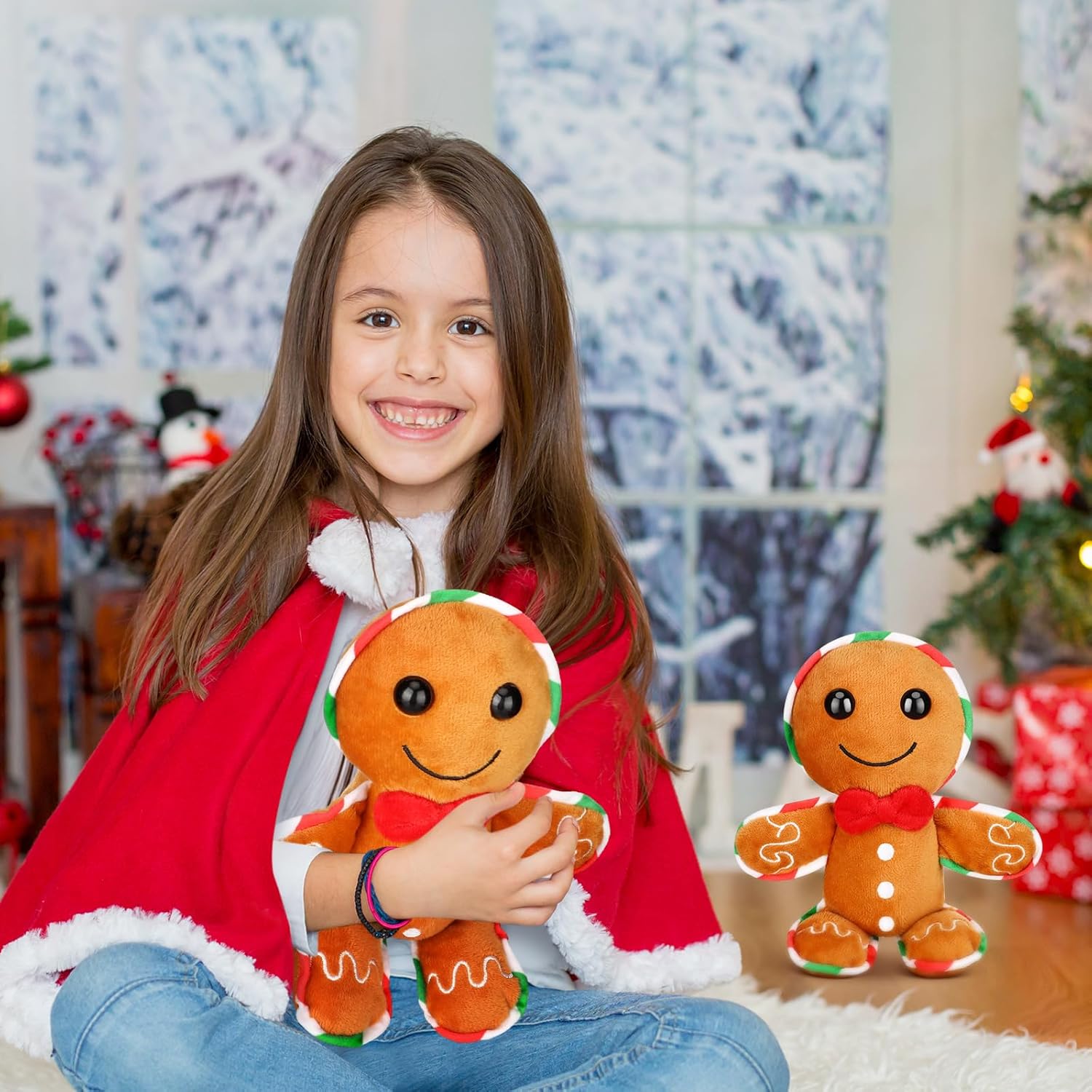 Poen 6 Pcs Christmas Gingerbread Stuffed Man Plush Doll
