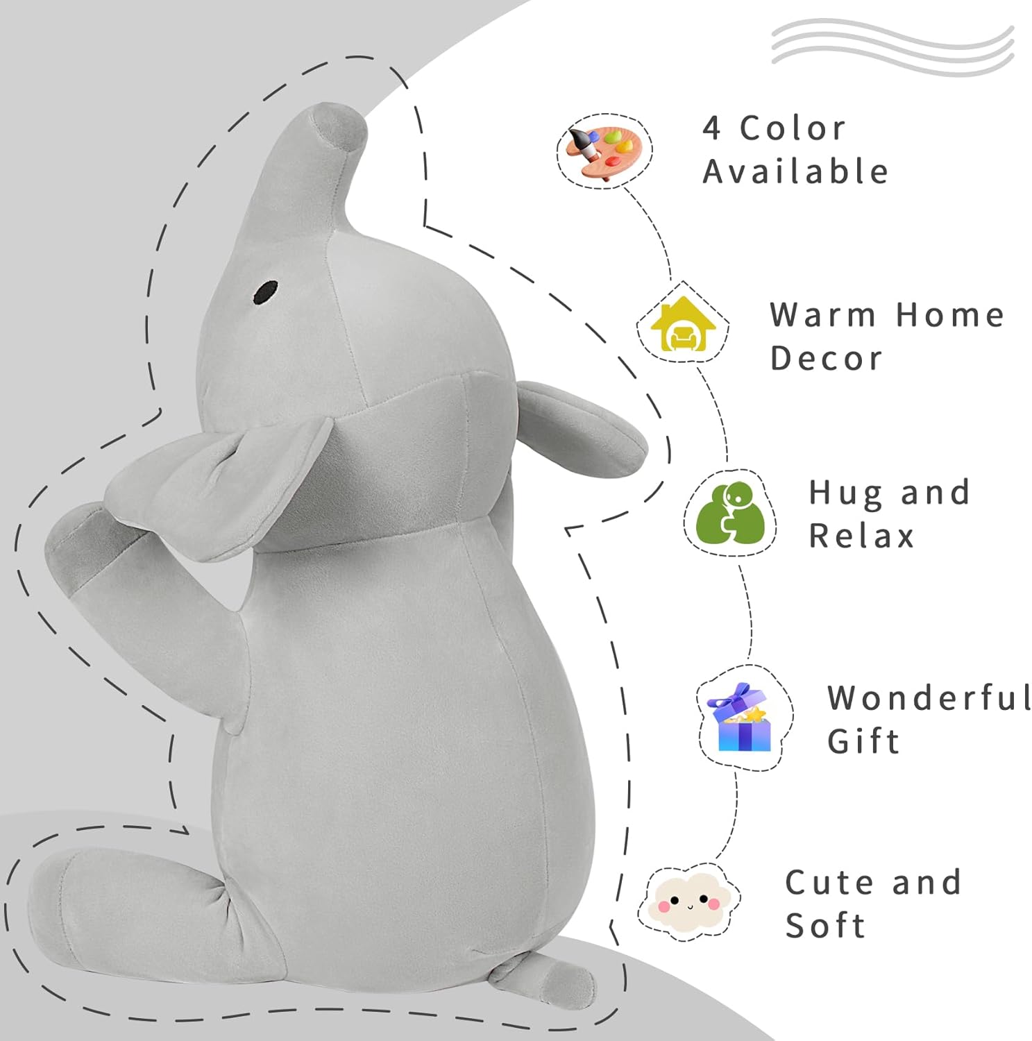OurHonor 24 Weighted Elephant Plush Toy 42Lbs Soft Comfort Gift