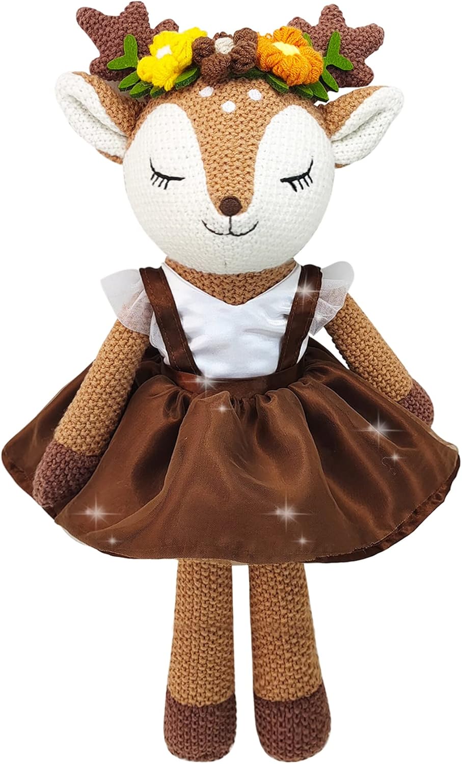 Cute 17 Deer Plush Toy with Red Antlers