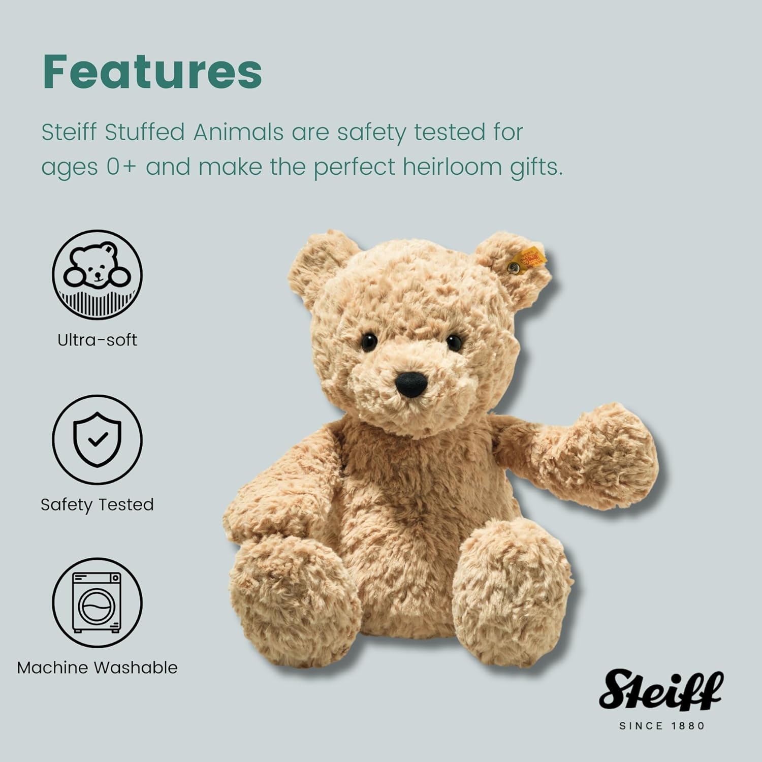 Steiff Jimmy Teddy Bear 16 Light Brown Plush