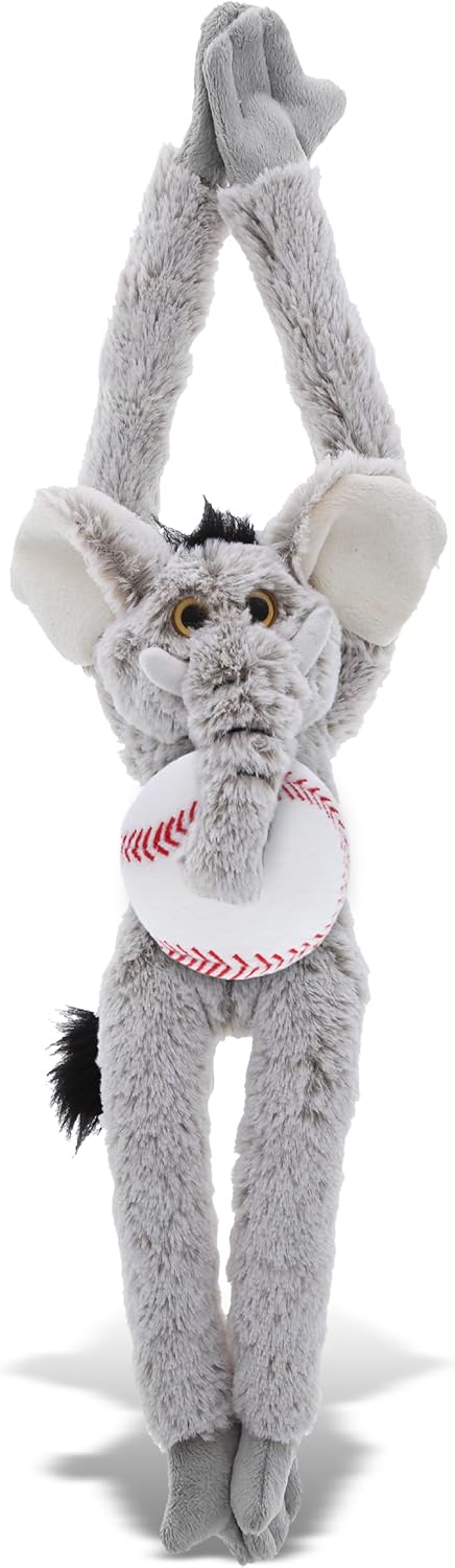 DolliBu Long Arms Elephant Stuffed Animal with Baseball - 21 Inches