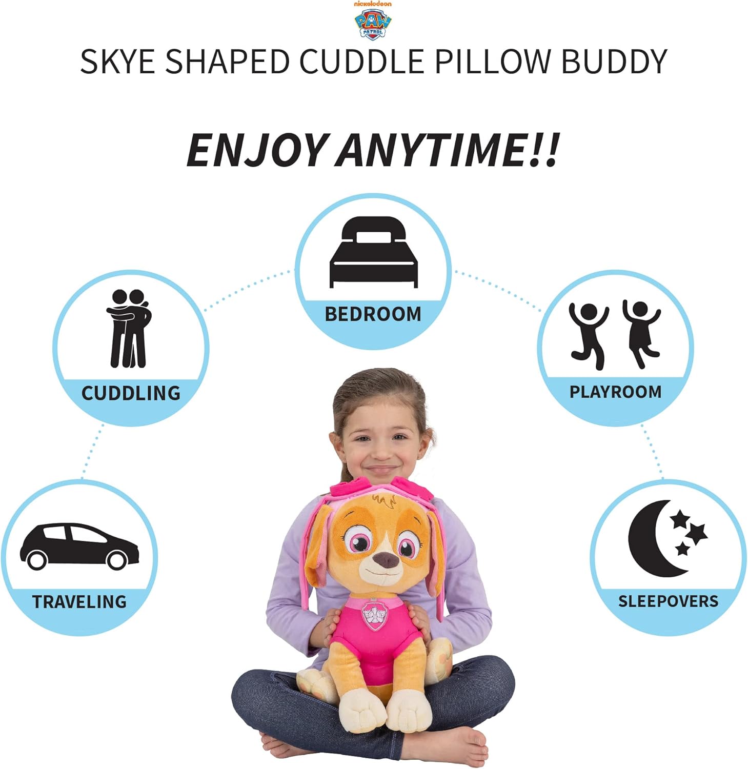 Paw Patrol Skye Plush Cuddle Pillow Buddy One Size