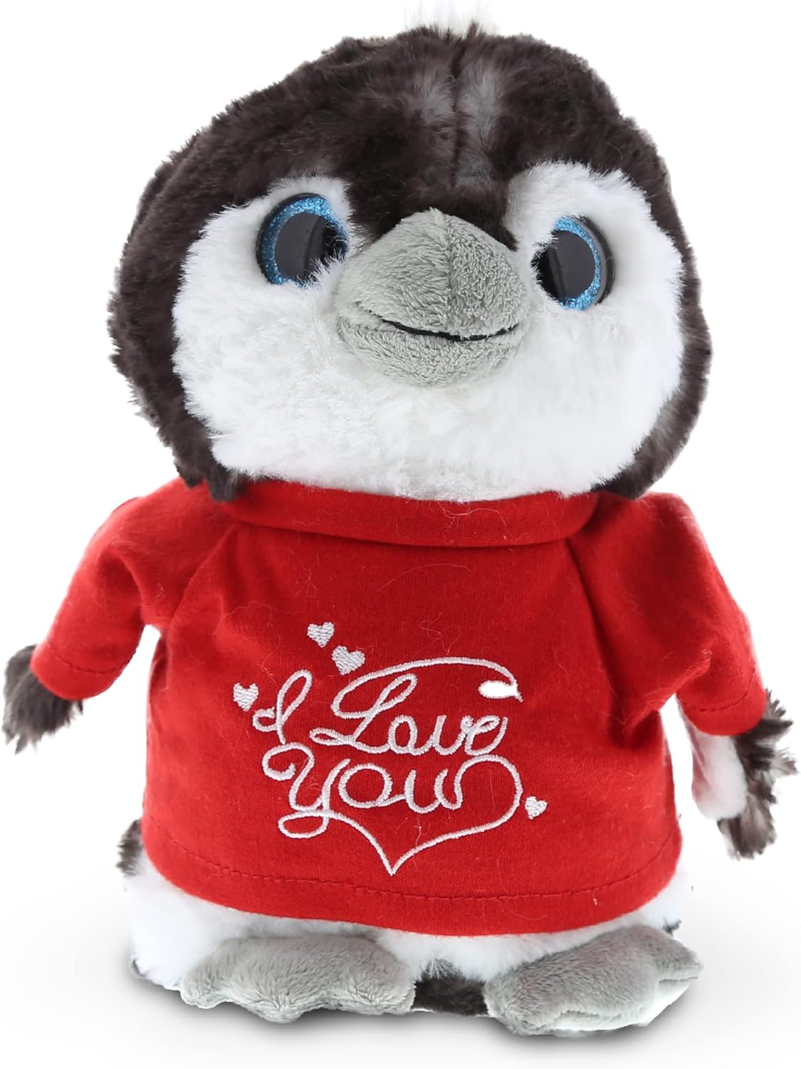 DolliBu I Love You Grey Penguin Plush - 9 Inches