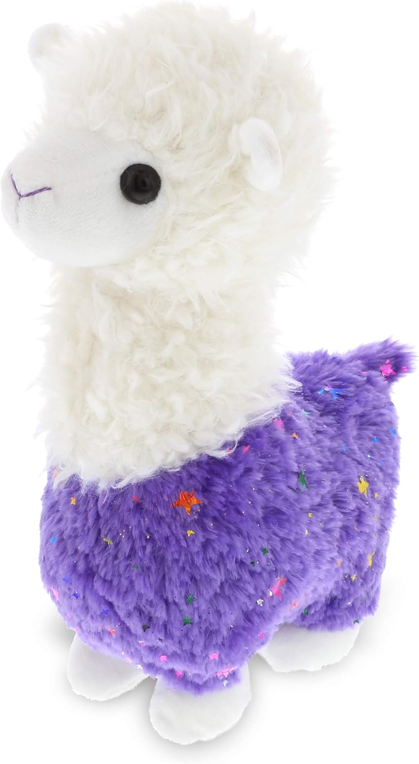 DolliBu Sparkle Purple Llama Plush 115 Inch Huggable Stuffed Animal