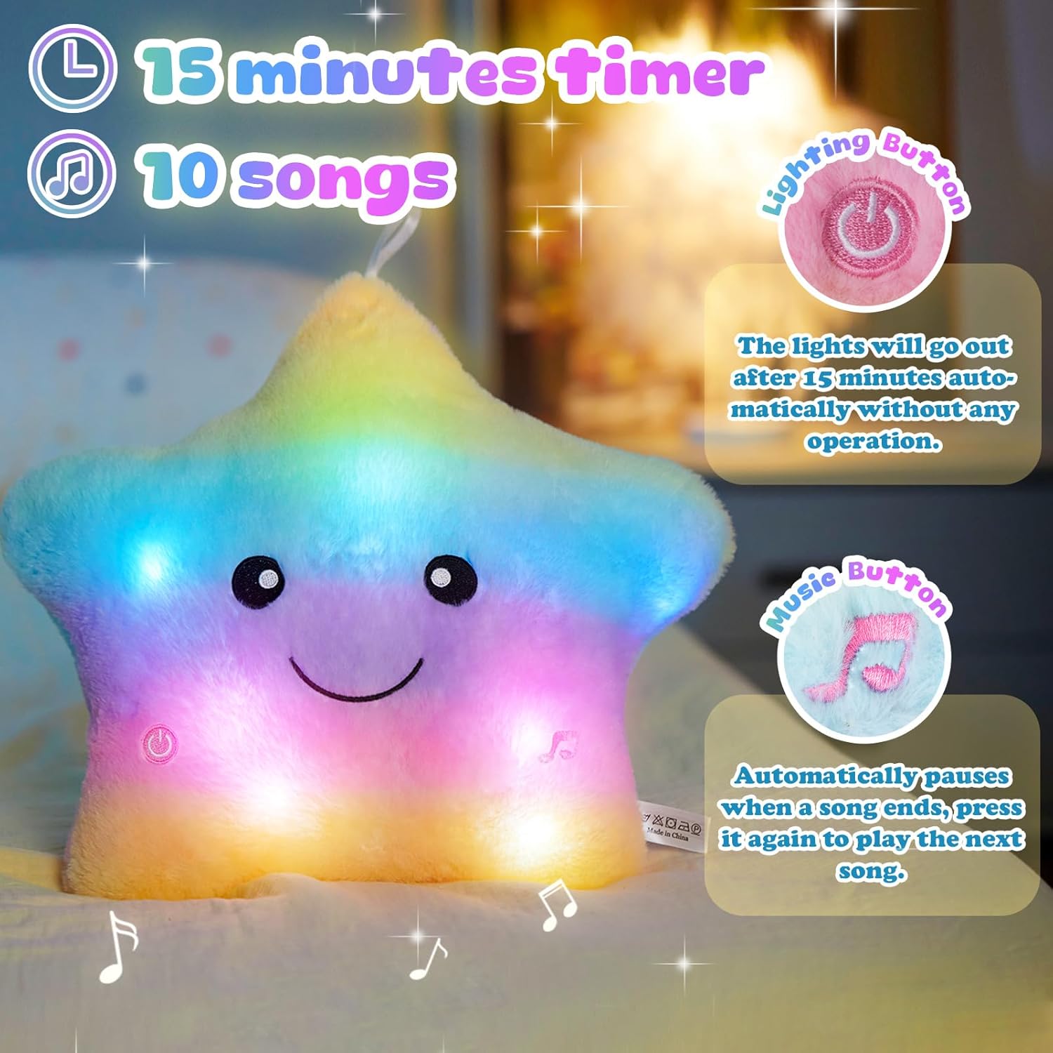 BSTAOFY 13 Musical LED Twinkle Star Stuffed Animal