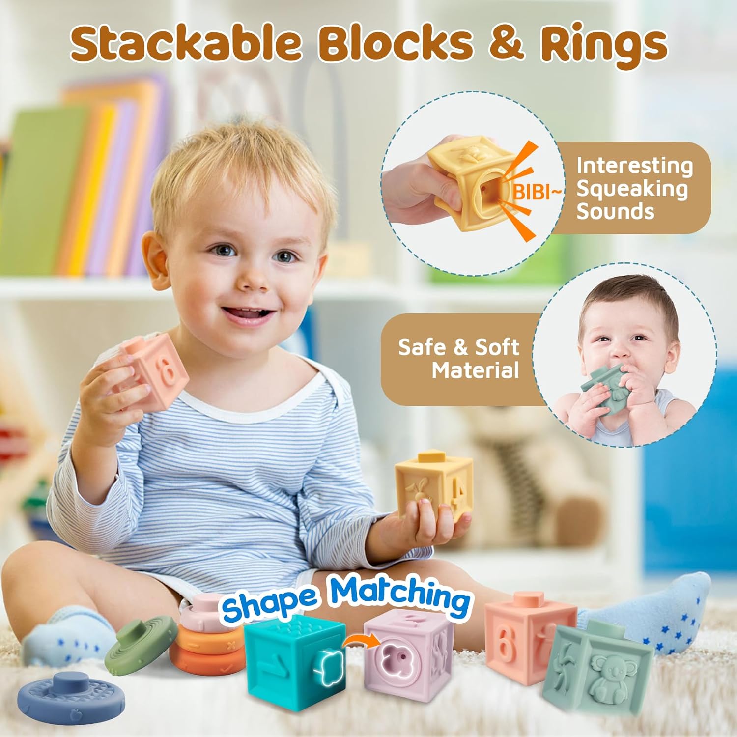6 in 1 Montessori Baby Toy Set for 1 Year Old