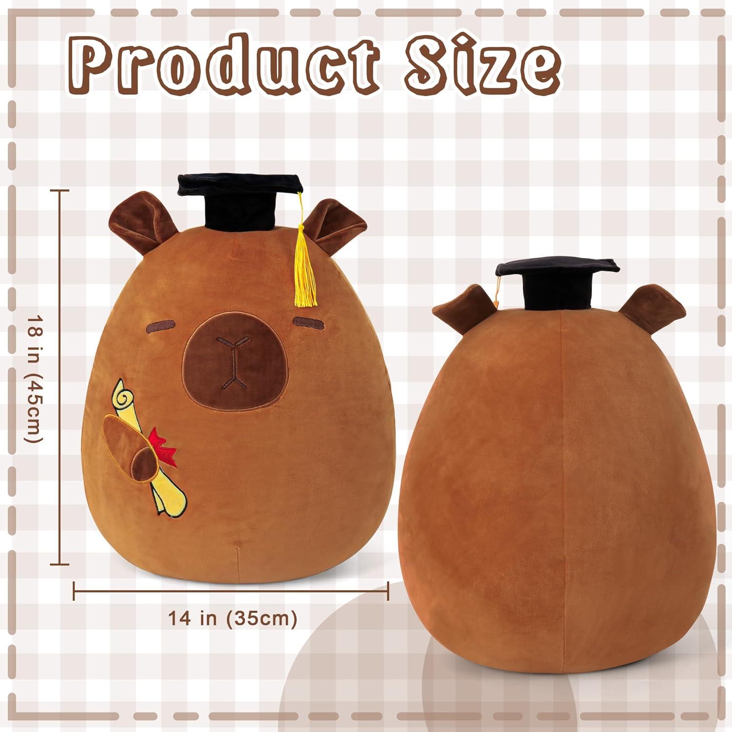 OurHonor Capybara Graduation Plush Stuffed Animal 1