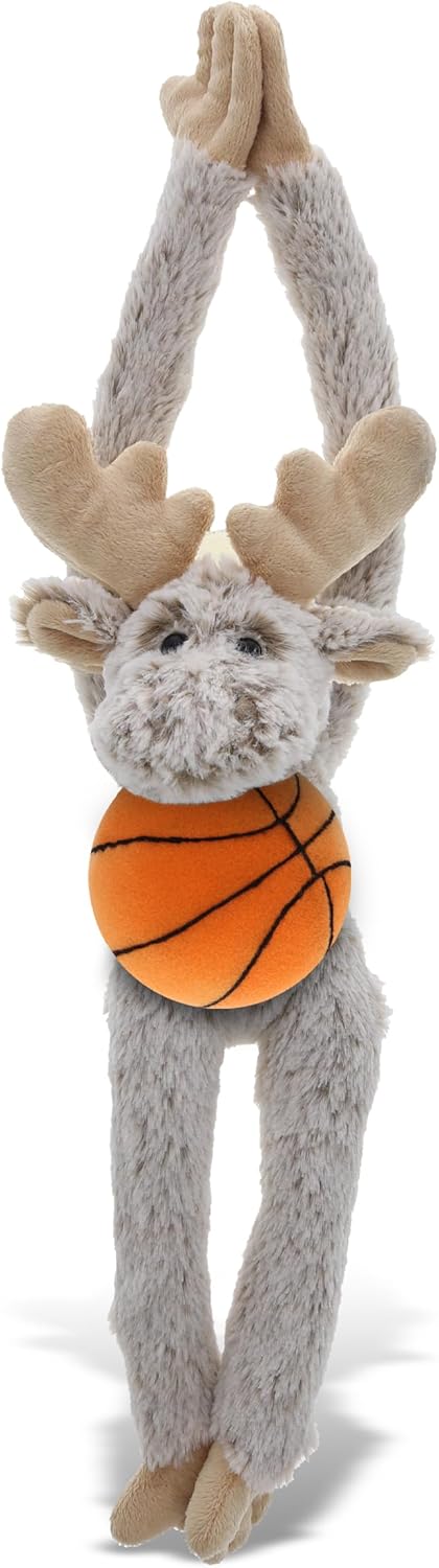 DolliBu Long Arms Moose with Basketball Plush - 21 Inch