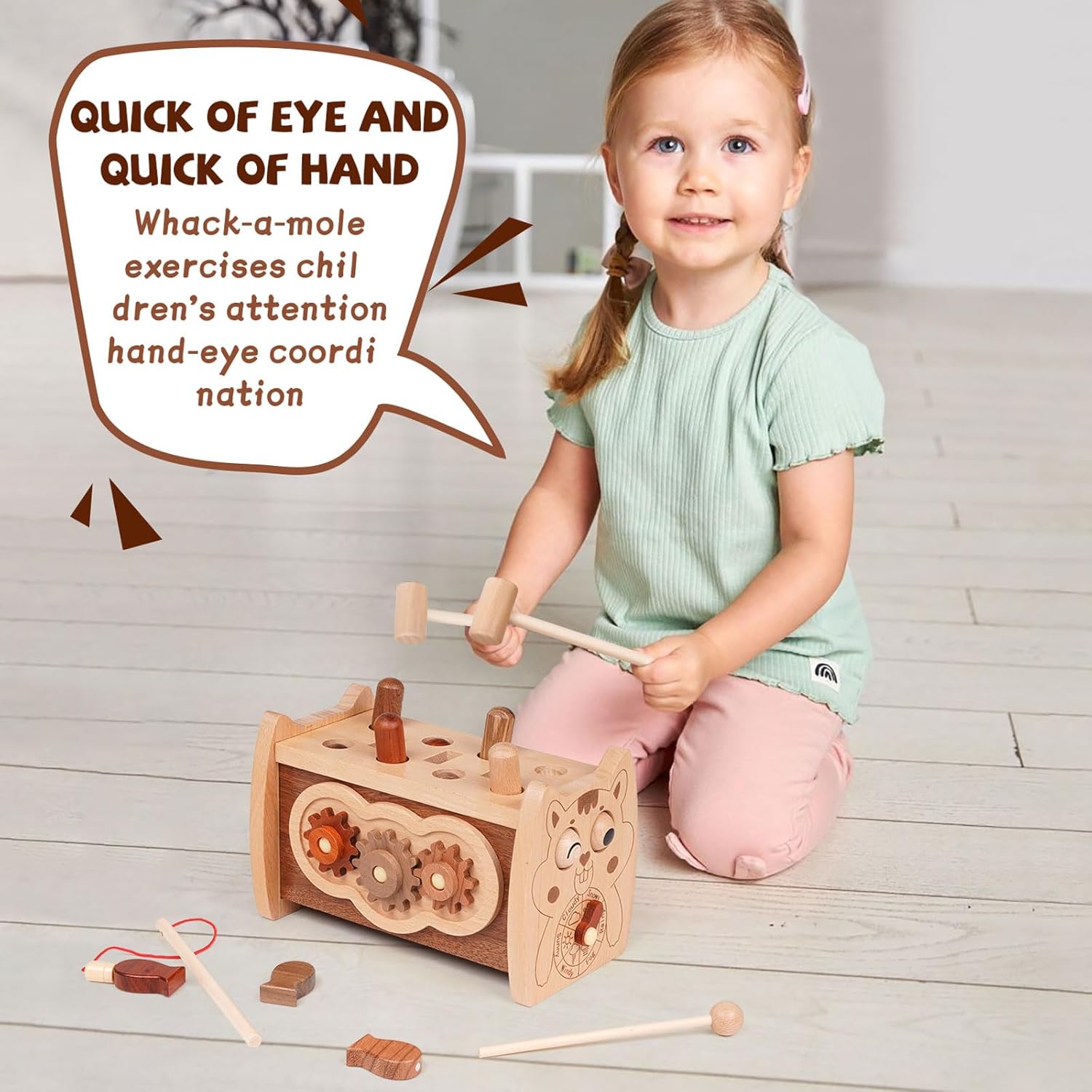 Agirlgle 6-in-1 Wooden Montessori Toy Set
