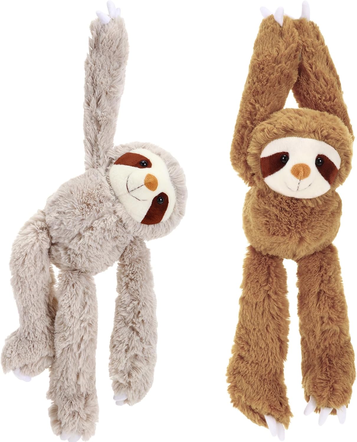 Queekay 2-Pack Sloth Plush Hanging Toy with Hook and Loop
