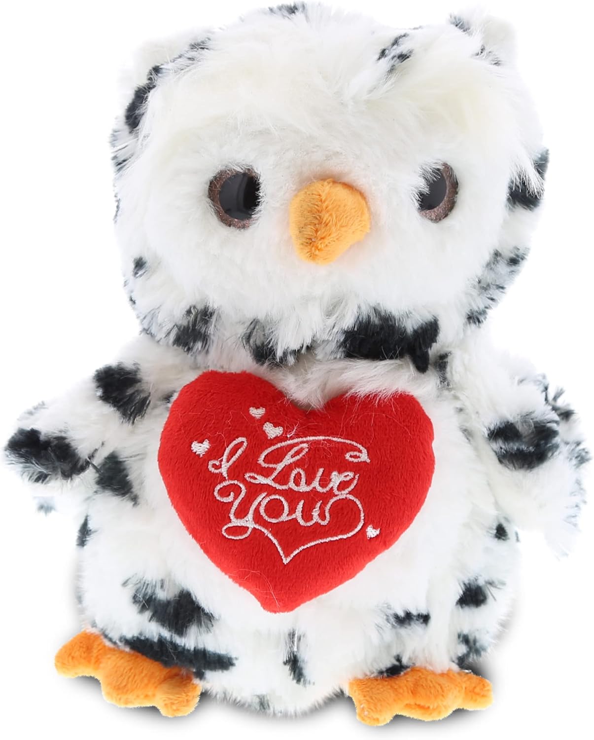DolliBu I Love You Valentine White Owl Stuffed Animal