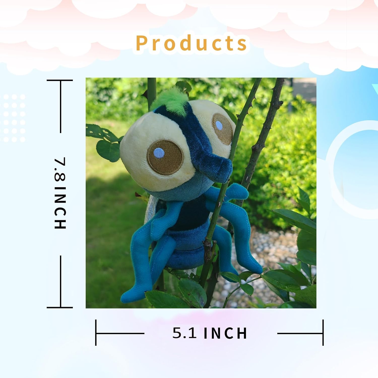 Cute Spider Plush Toy for Kids and Teens Blue 1