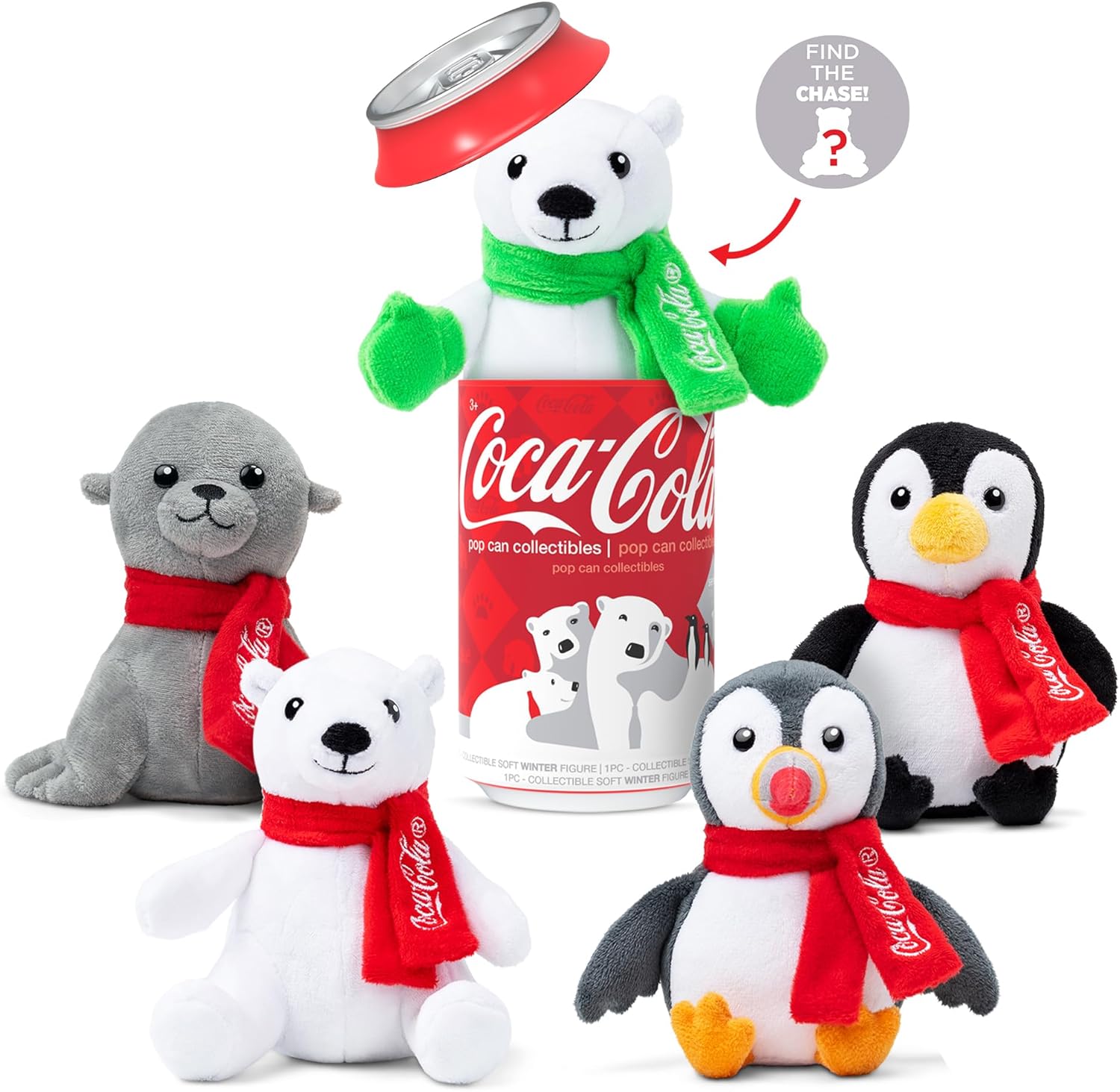 Coca-Cola Pop Cans Plush Collectible 5-Inch Stuffed Animal