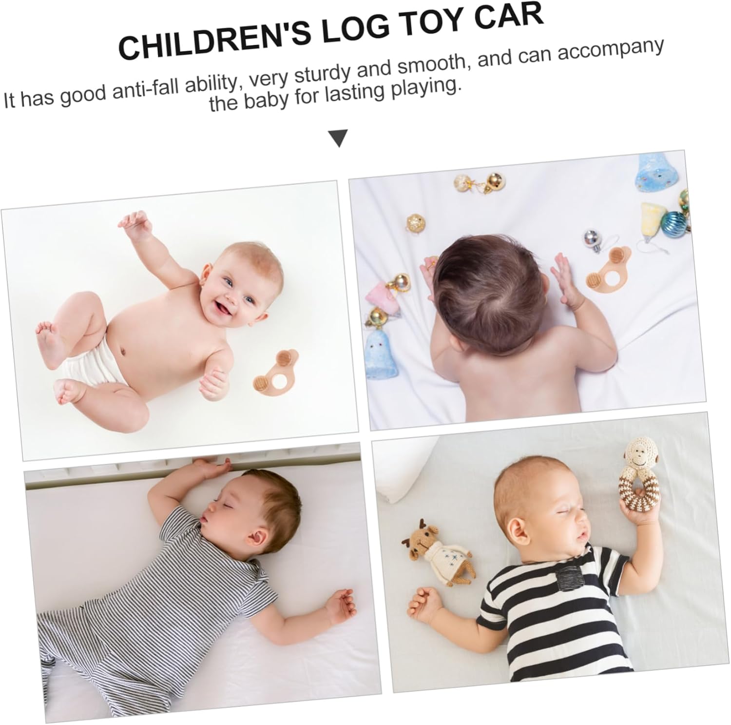 Yardwe Wooden Push Car for Infant Grasping Toy 1