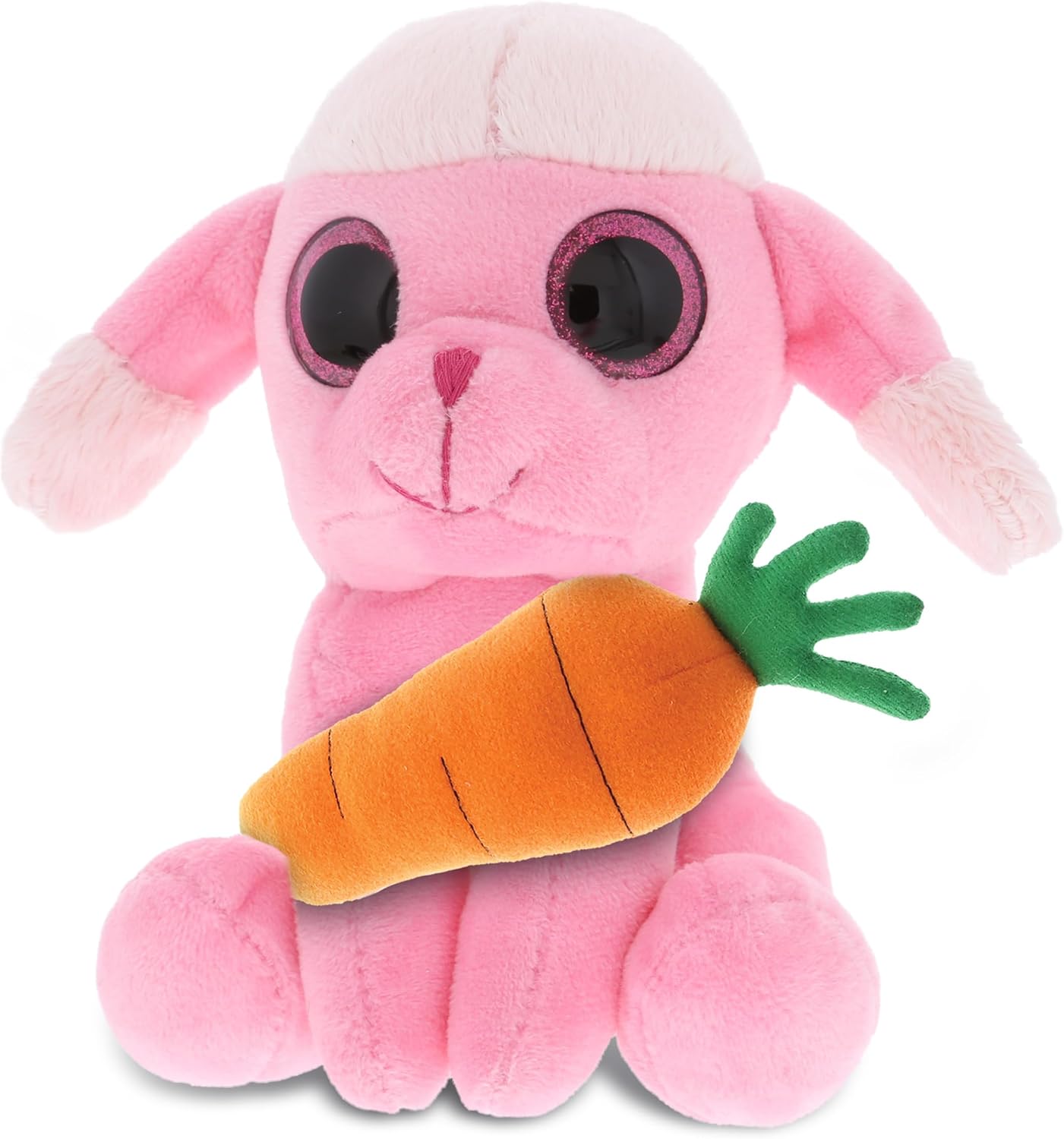 DolliBu Sparkling Eyes Pink Poodle Dog Easter Plush Toy - 6 Inches