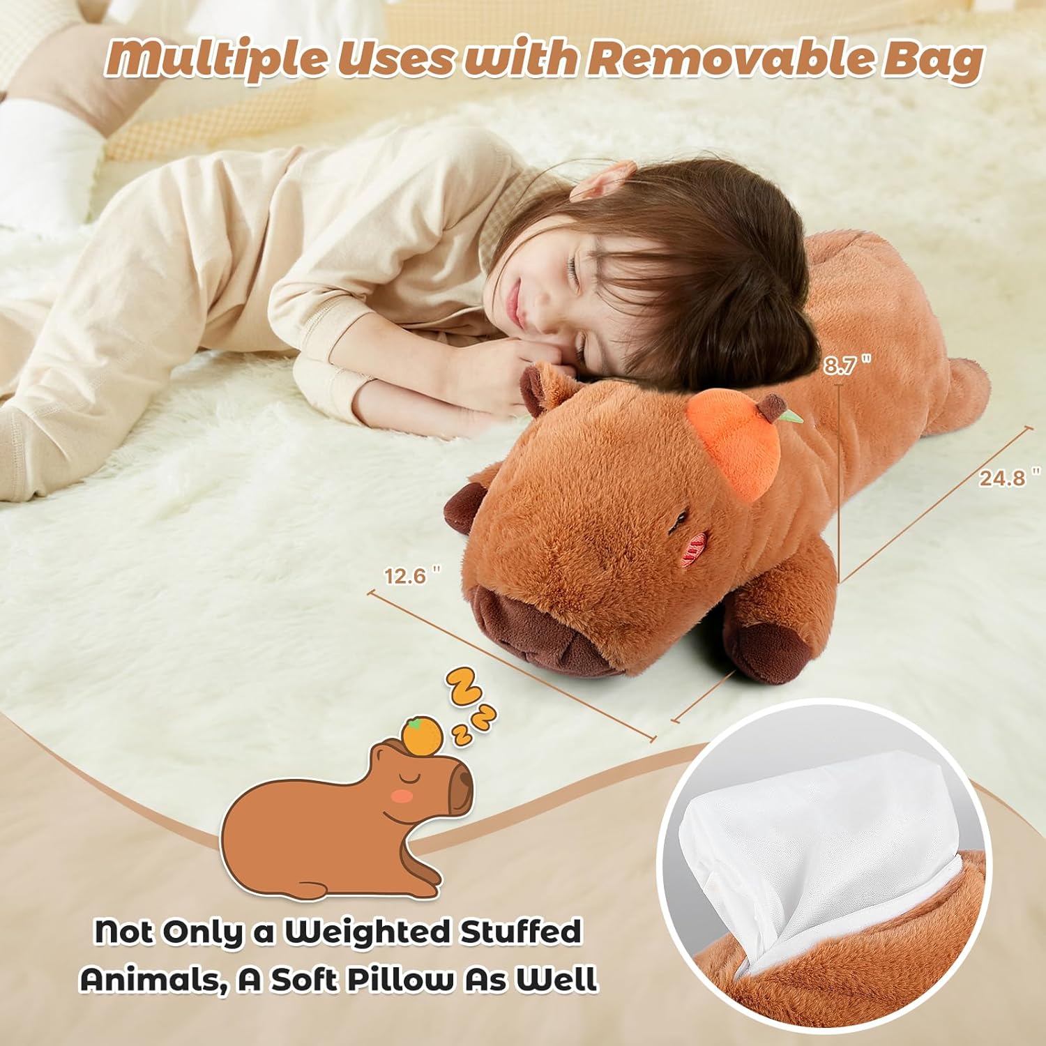 Bobbie Laxi 25 Inch Capybara Weighted Plush
