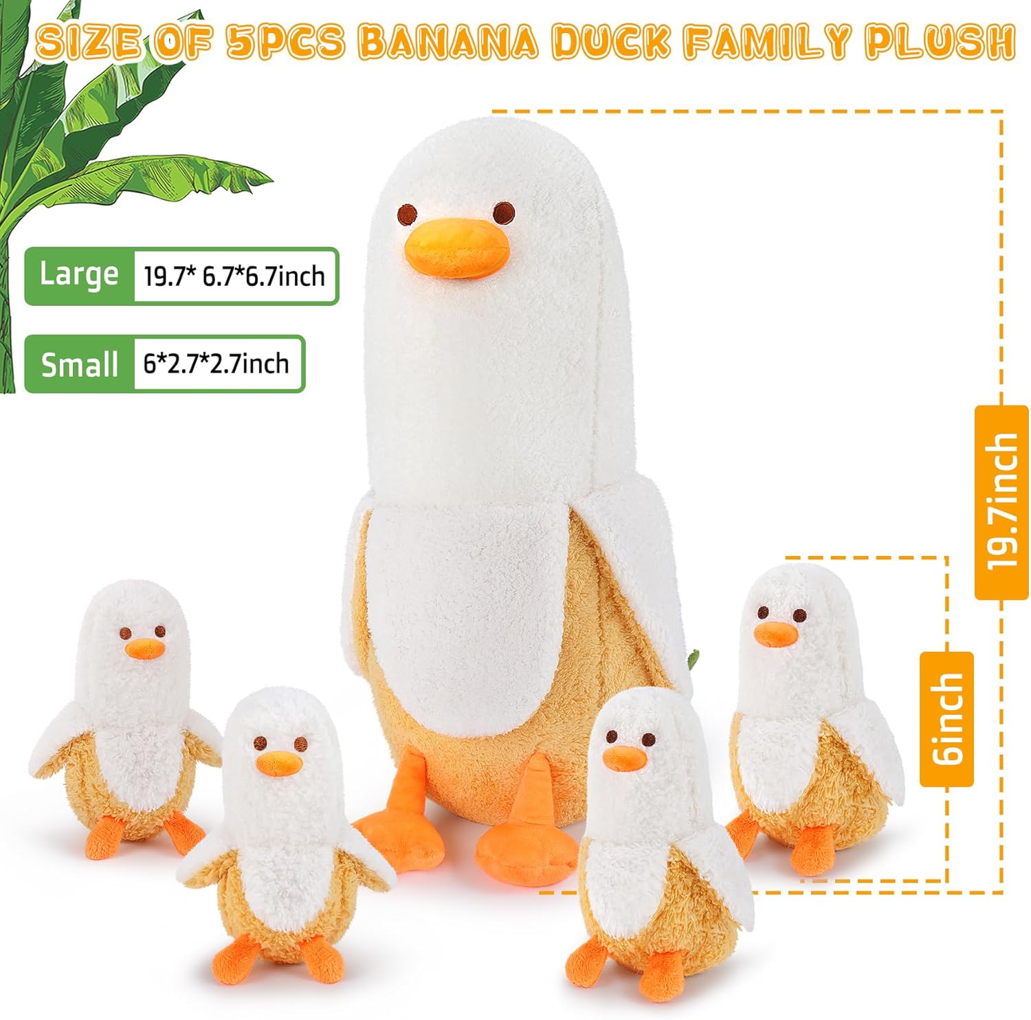 Auspicious Beginning Banana Duck Plush Family Set