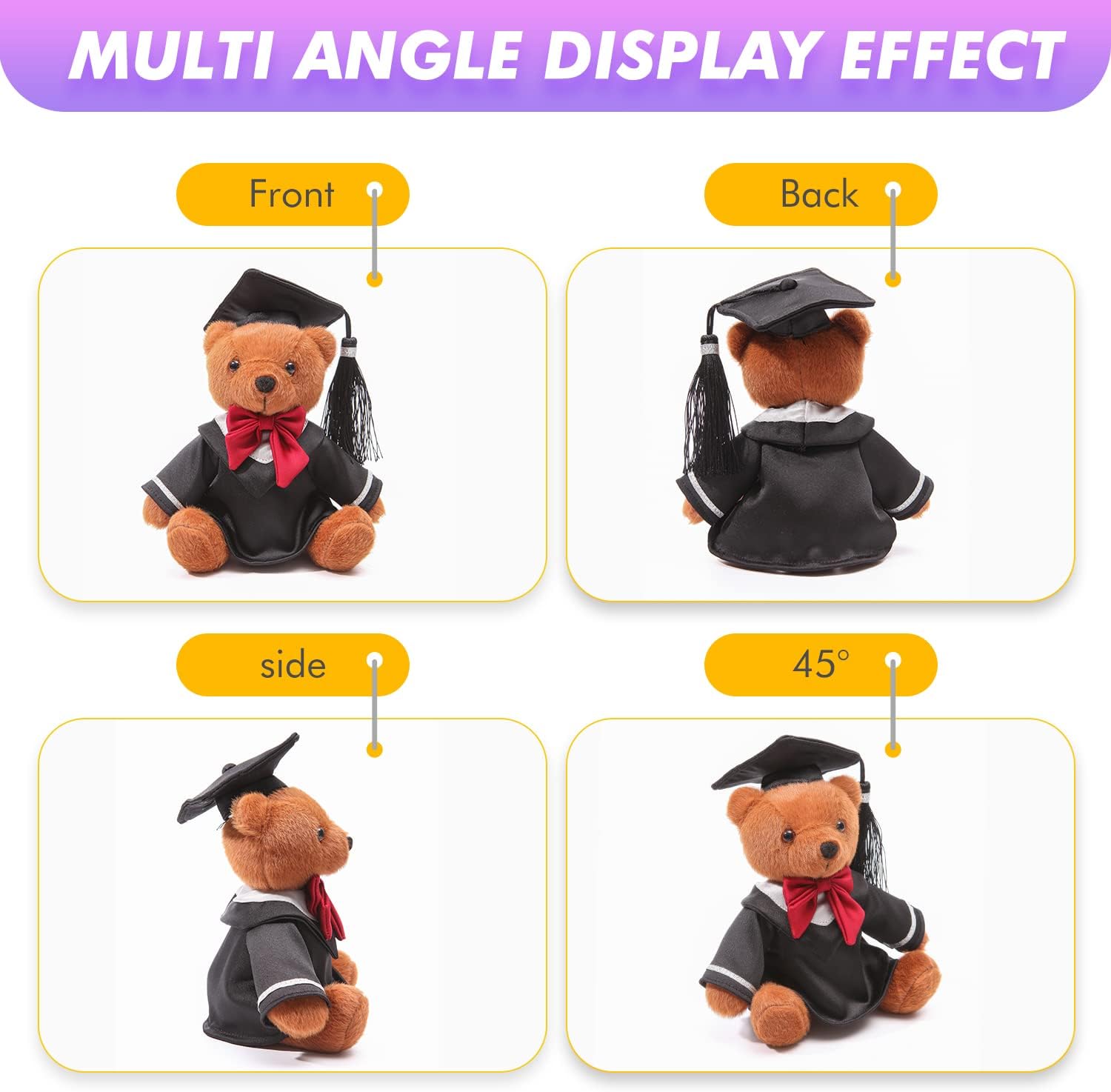 AULUDA Plush Graduation Bear Hug Pillow Toy