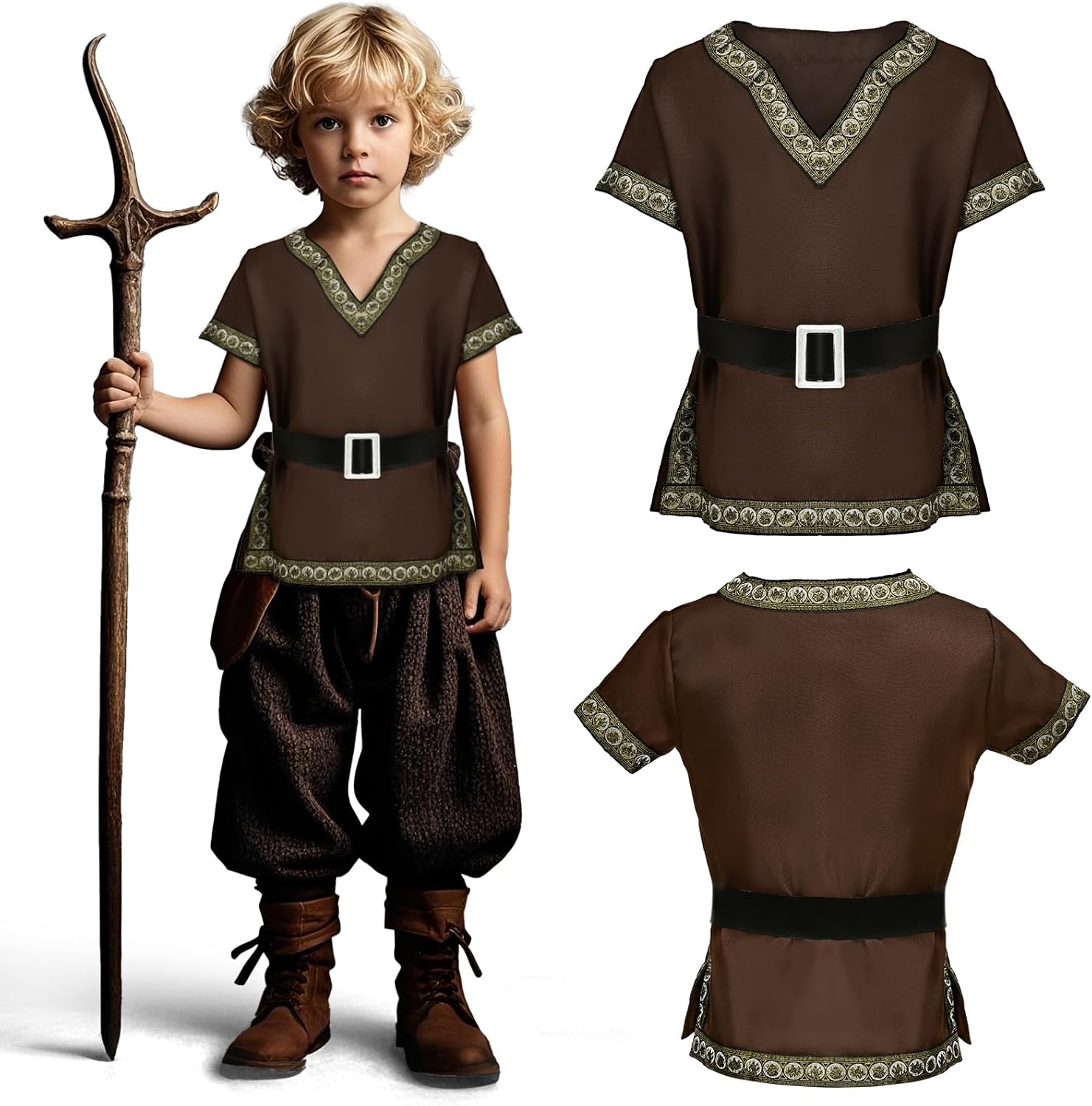 GC Boys Medieval Costume Set with Cloak and Belt