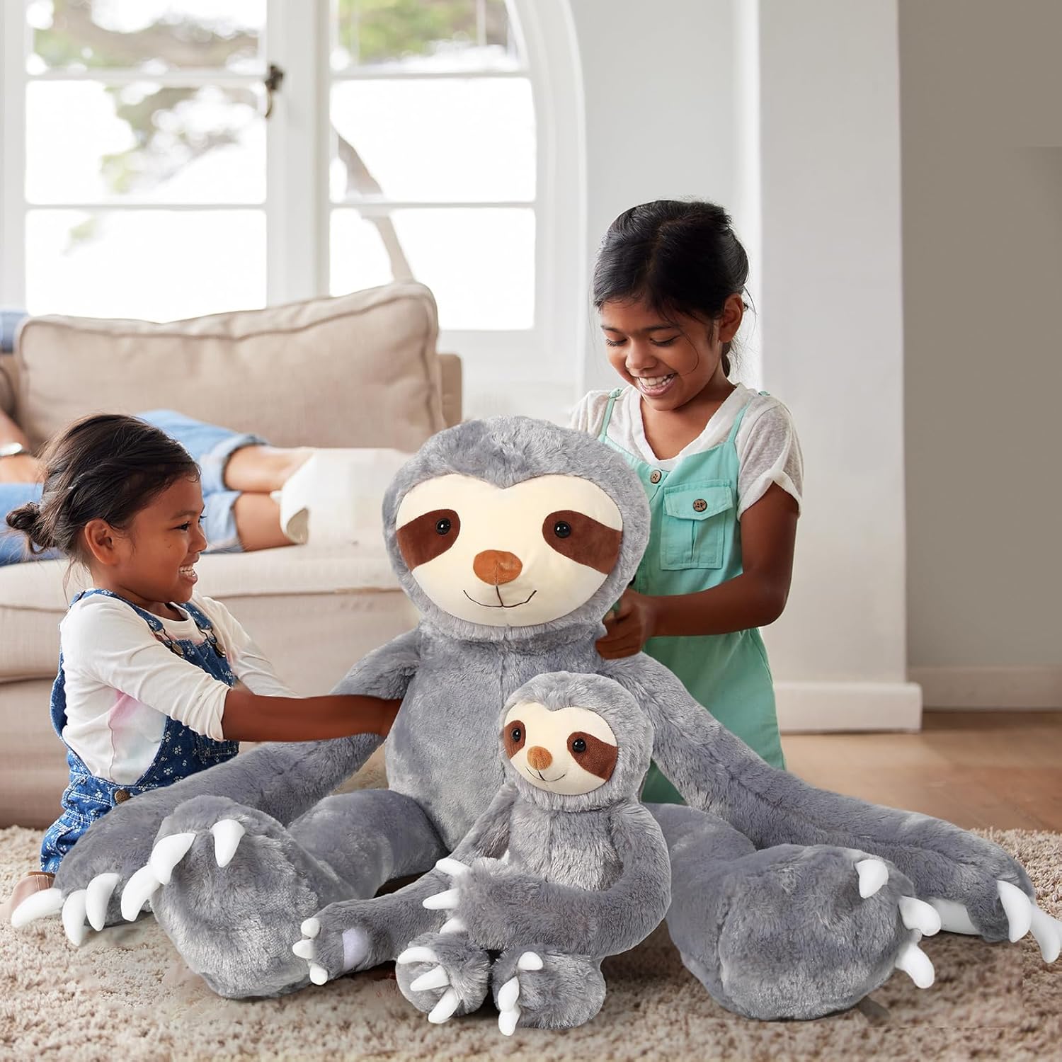 Libima 2 Pcs Large Sloth Plush Stuffed Animal Set