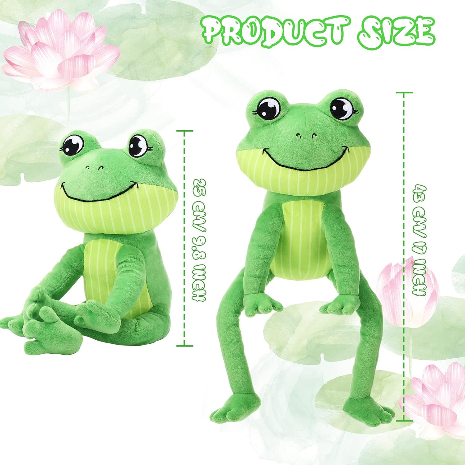 HyDren 17 Inch Green Frog Plush Toy