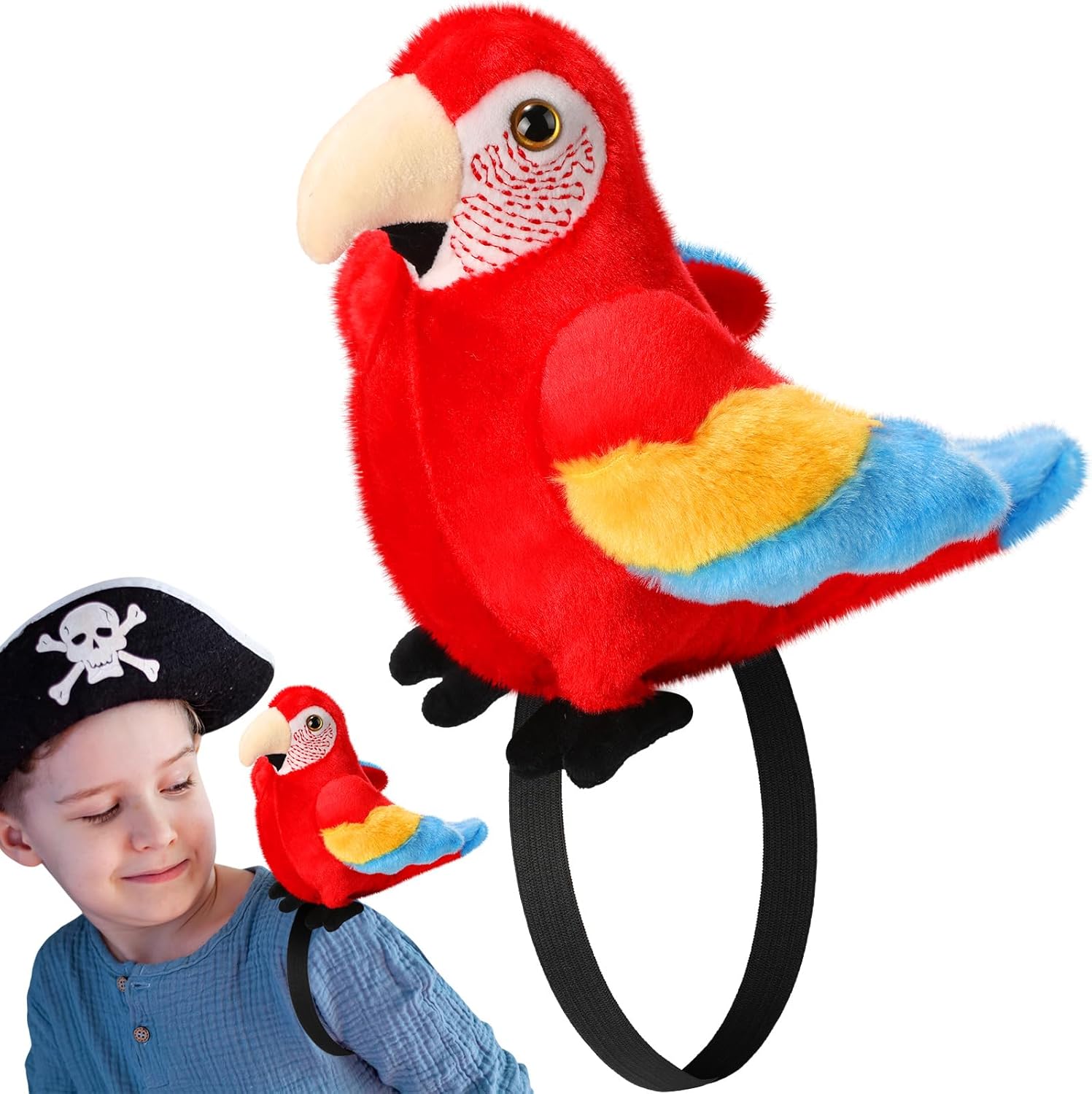 HyDren 7 Inch Plush Pirate Parrot Costume Accessory